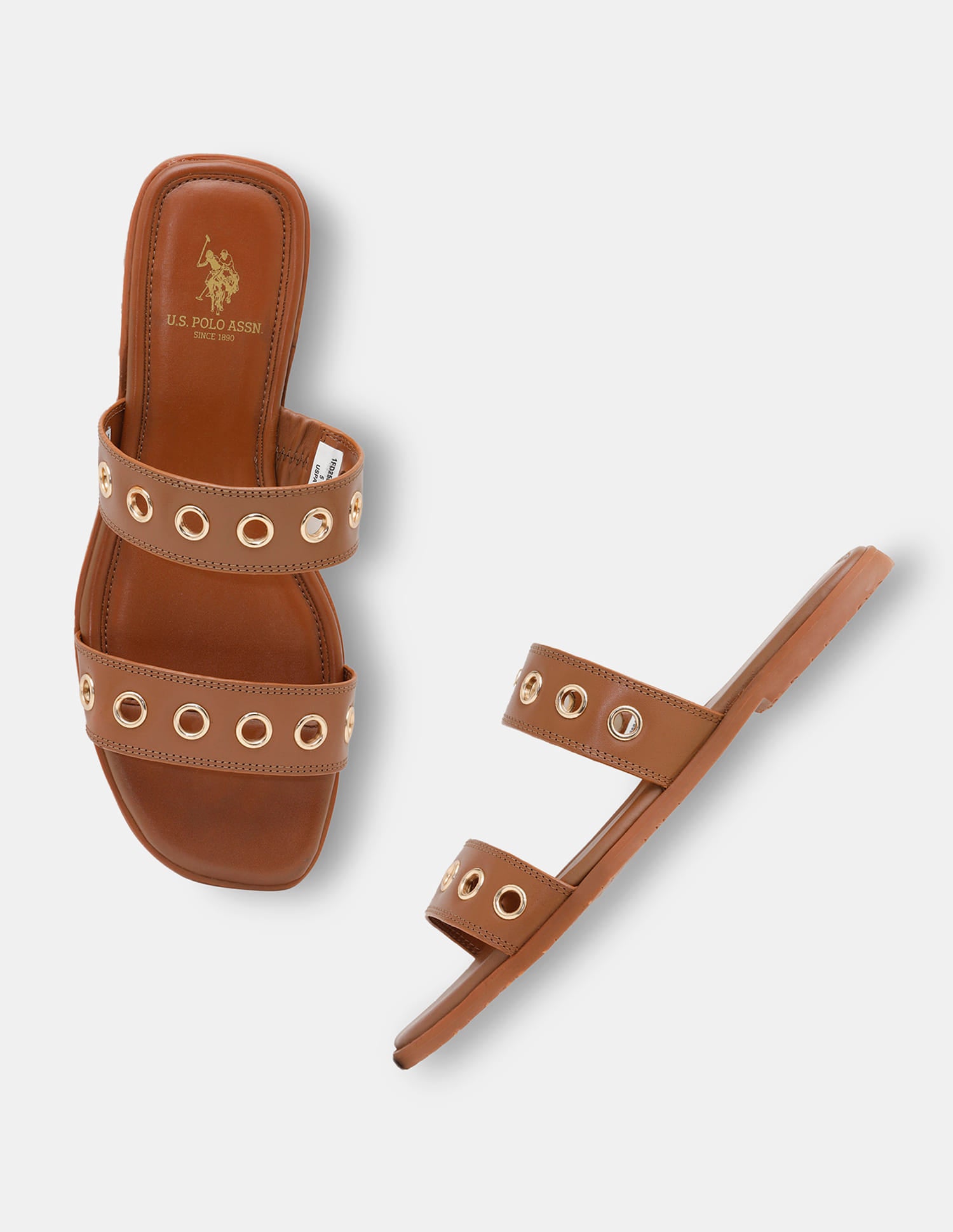 Women Naye Open Toe Eyelet Sandals Tan - U.S. Polo Assn. India | Large