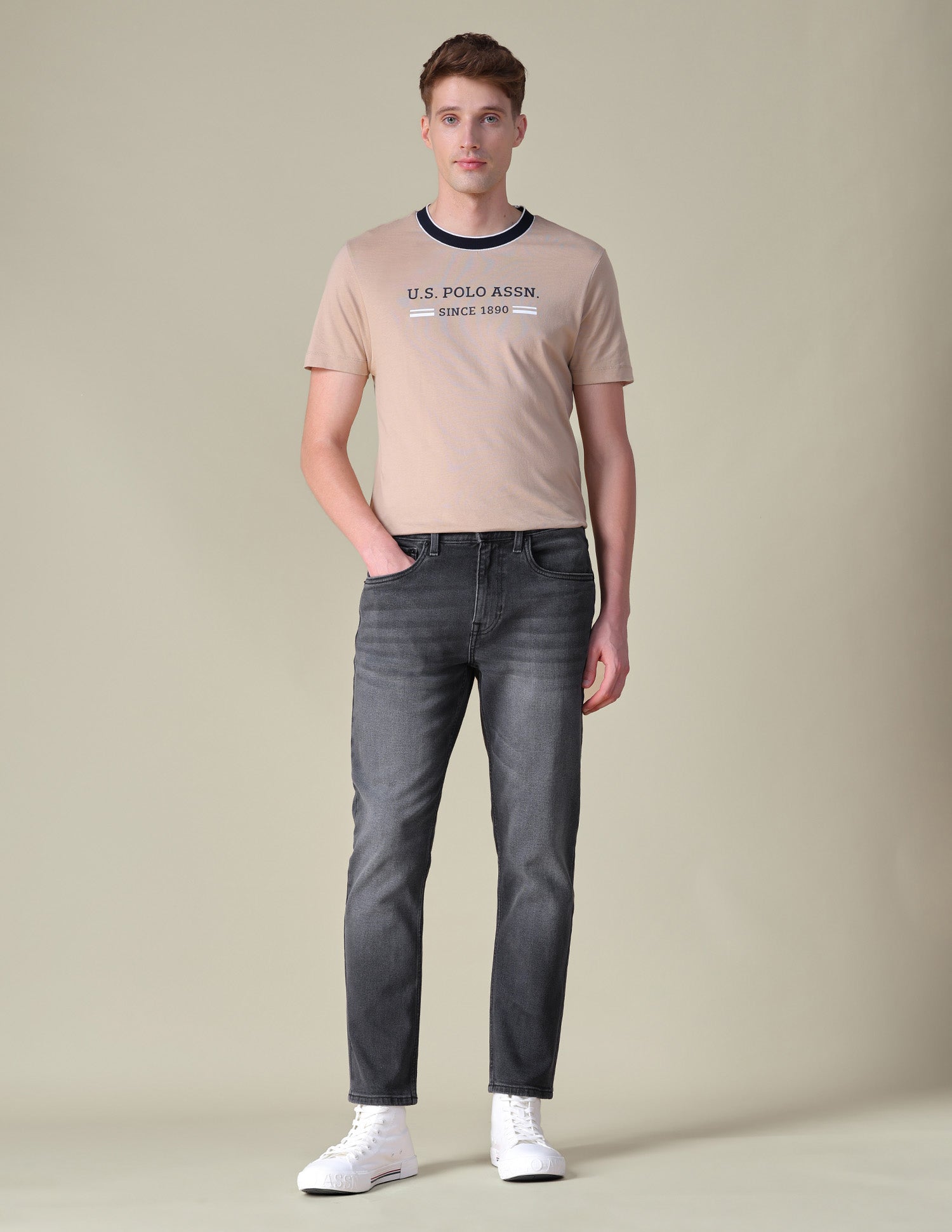 Comfort Cropped Fit Grey Jeans Grey - U.S. POLO ASSN. | Large