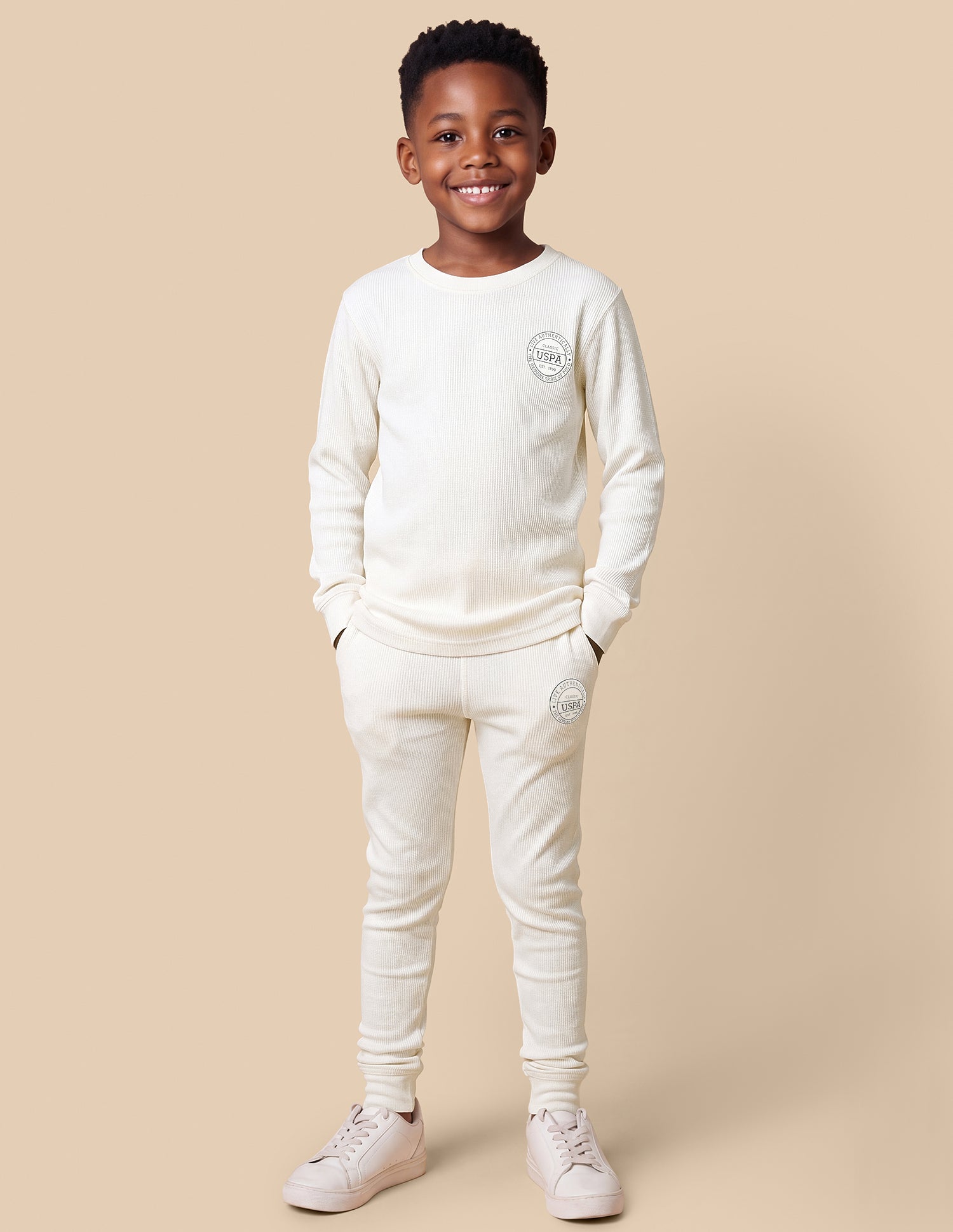 Kid's Thermal set Ecru - U.S. Polo Assn. India | Large