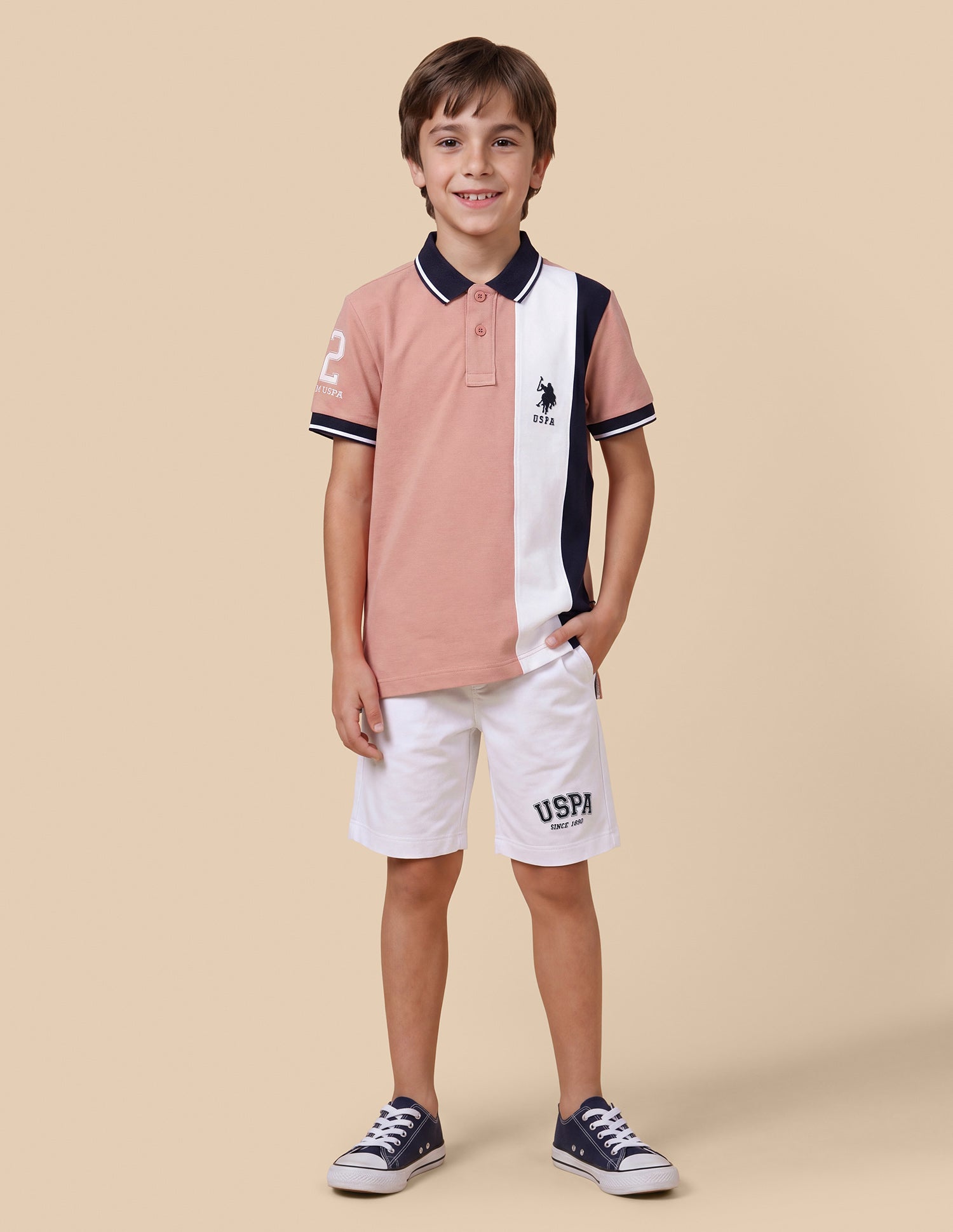 Colour Blocked Regular Fit Polo Shirt Dark Pink - U.S. Polo Assn. India | Large