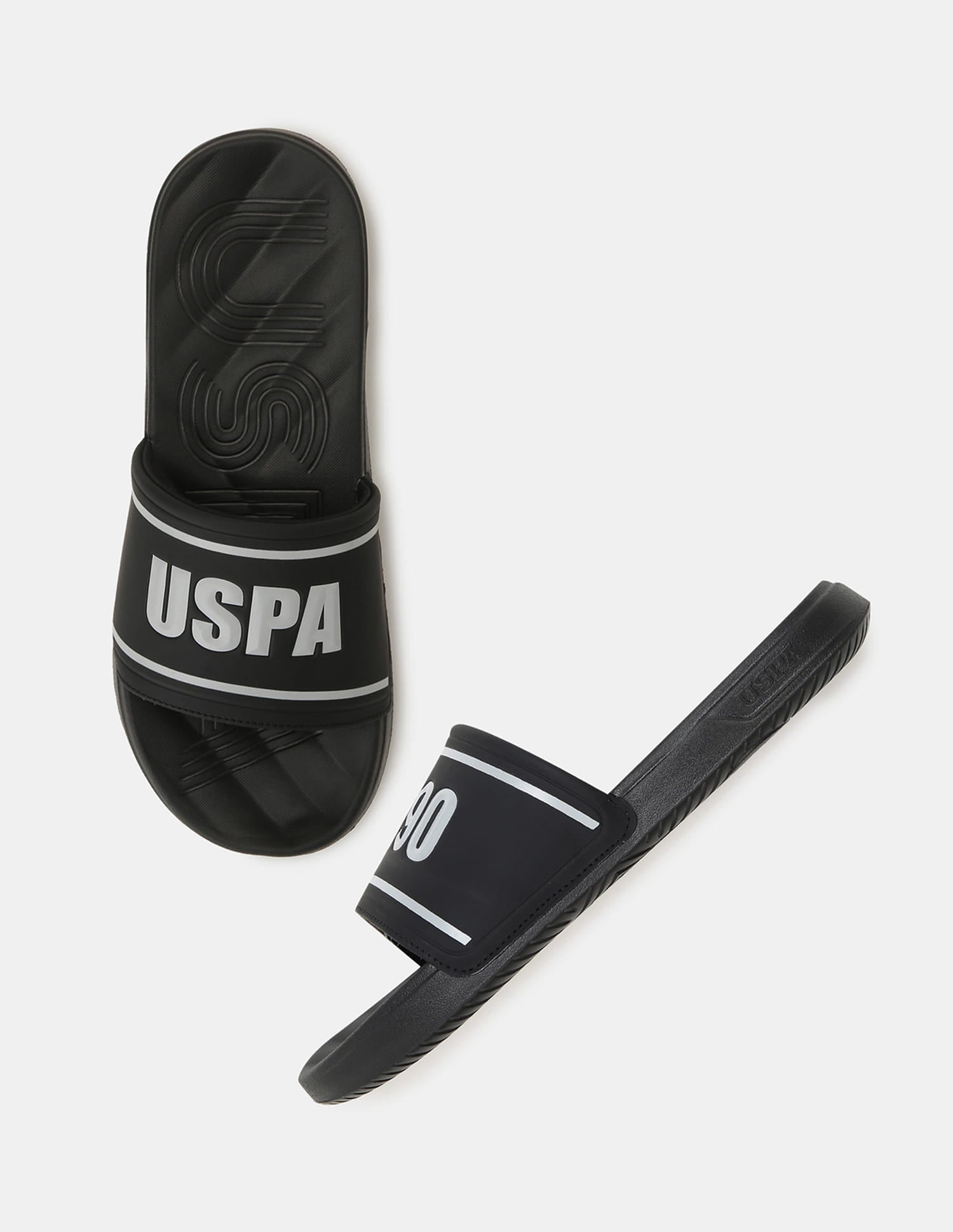Men Deja Open Toe Slippers Black - U.S. Polo Assn. India | Large