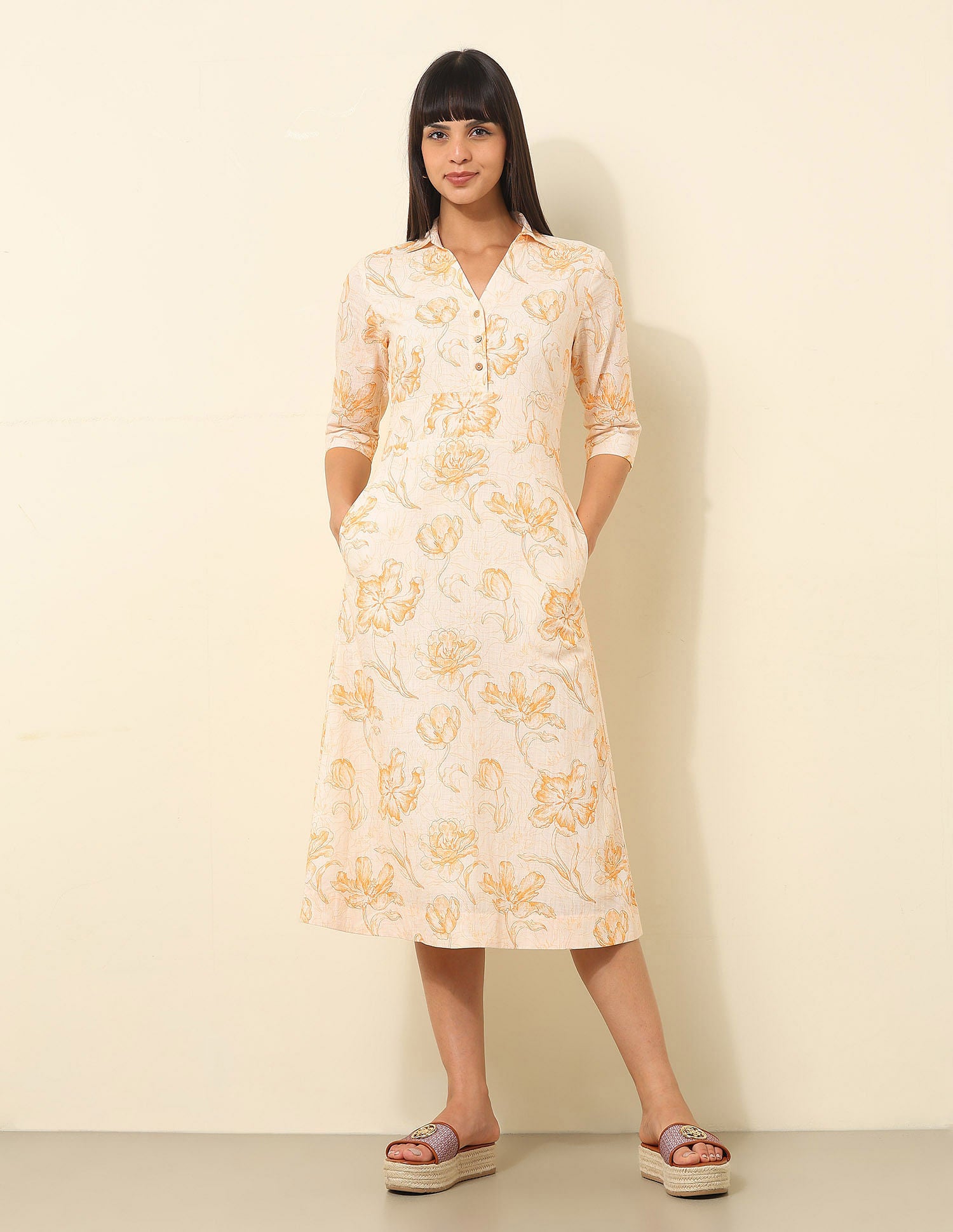 Floral Printed Shirt Dress Multicolour - U.S. Polo Assn. India | Large