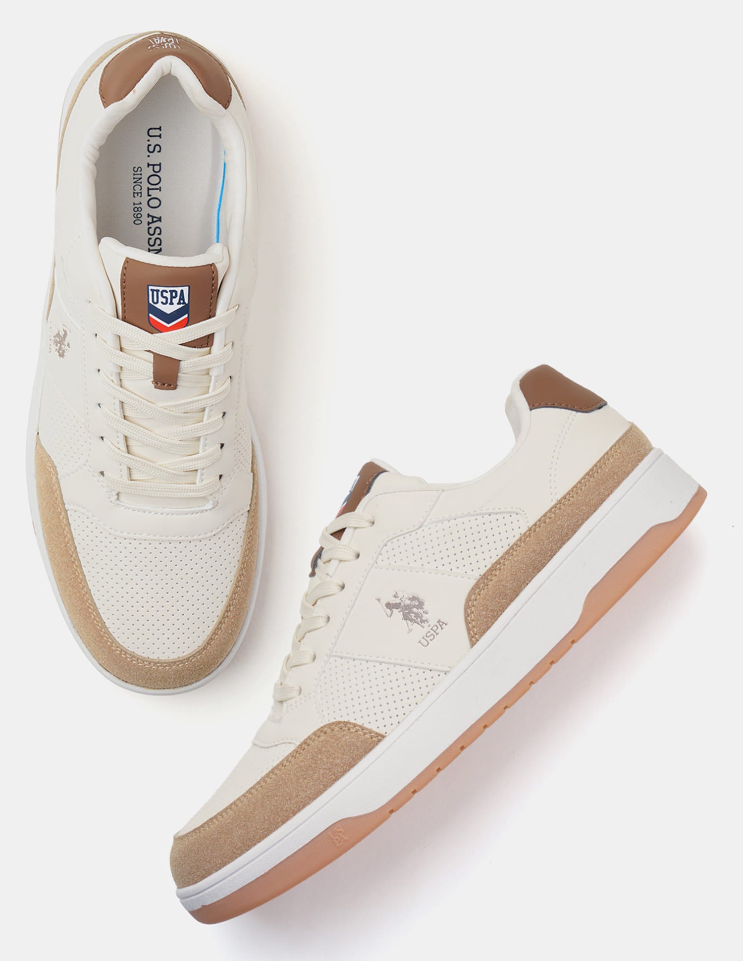 Men Colour Blocked Simon 2.0 Sneakers Beige - U.S. Polo Assn. India | Large