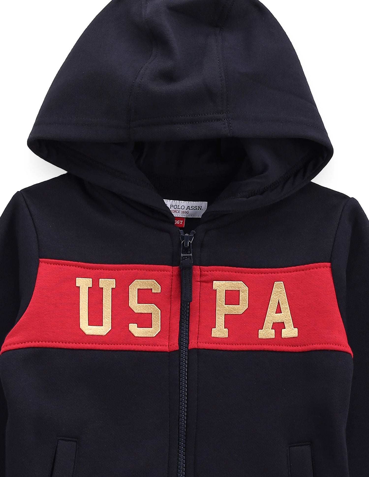 Boys Brand Appliqued Hooded Sweatshirt Navy - U.S. POLO ASSN. | Large