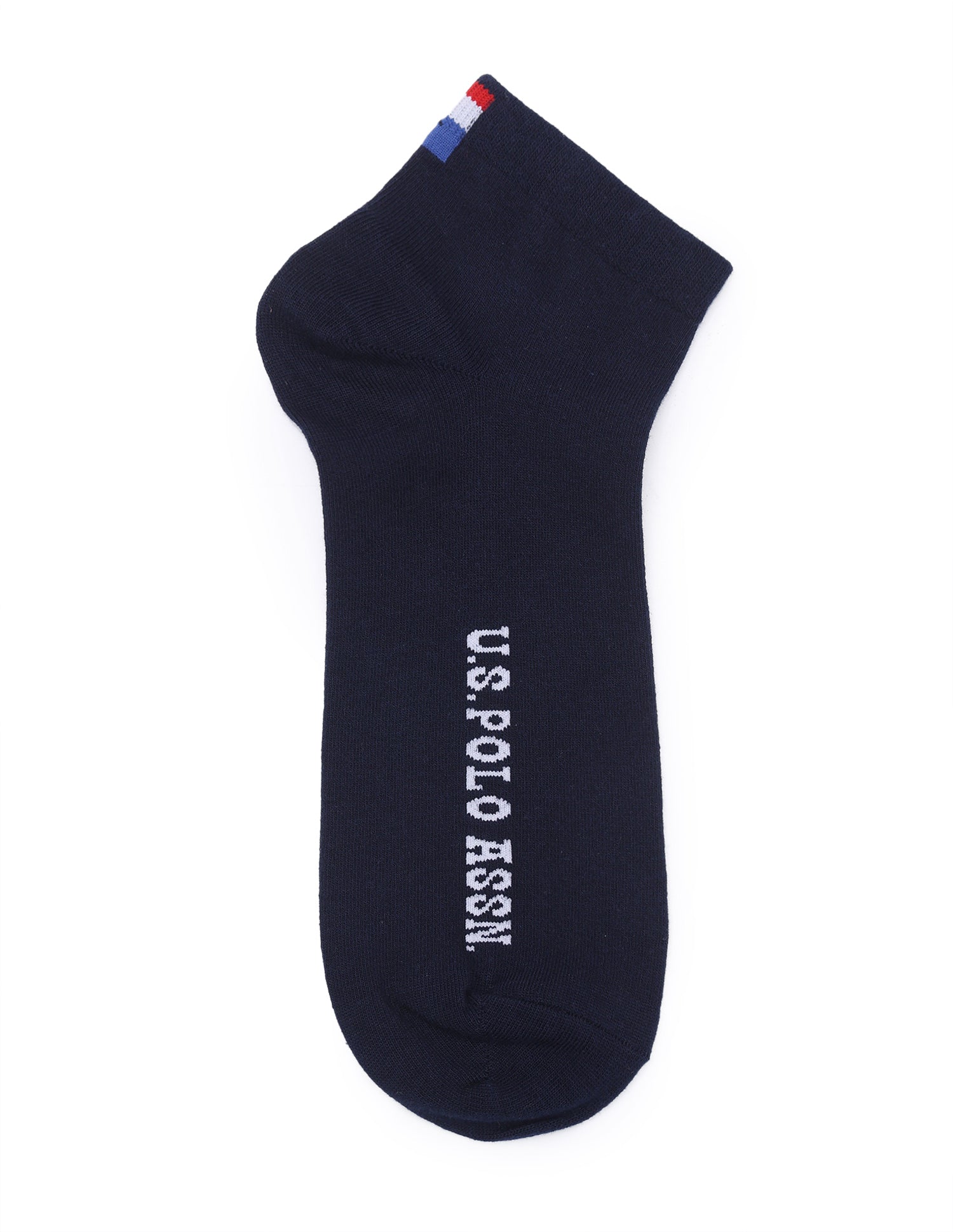 Brand Printed Ankle Length Socks - Pack Of 3 Navy/Irish Cream/Navy - U.S. Polo Assn. India | Large