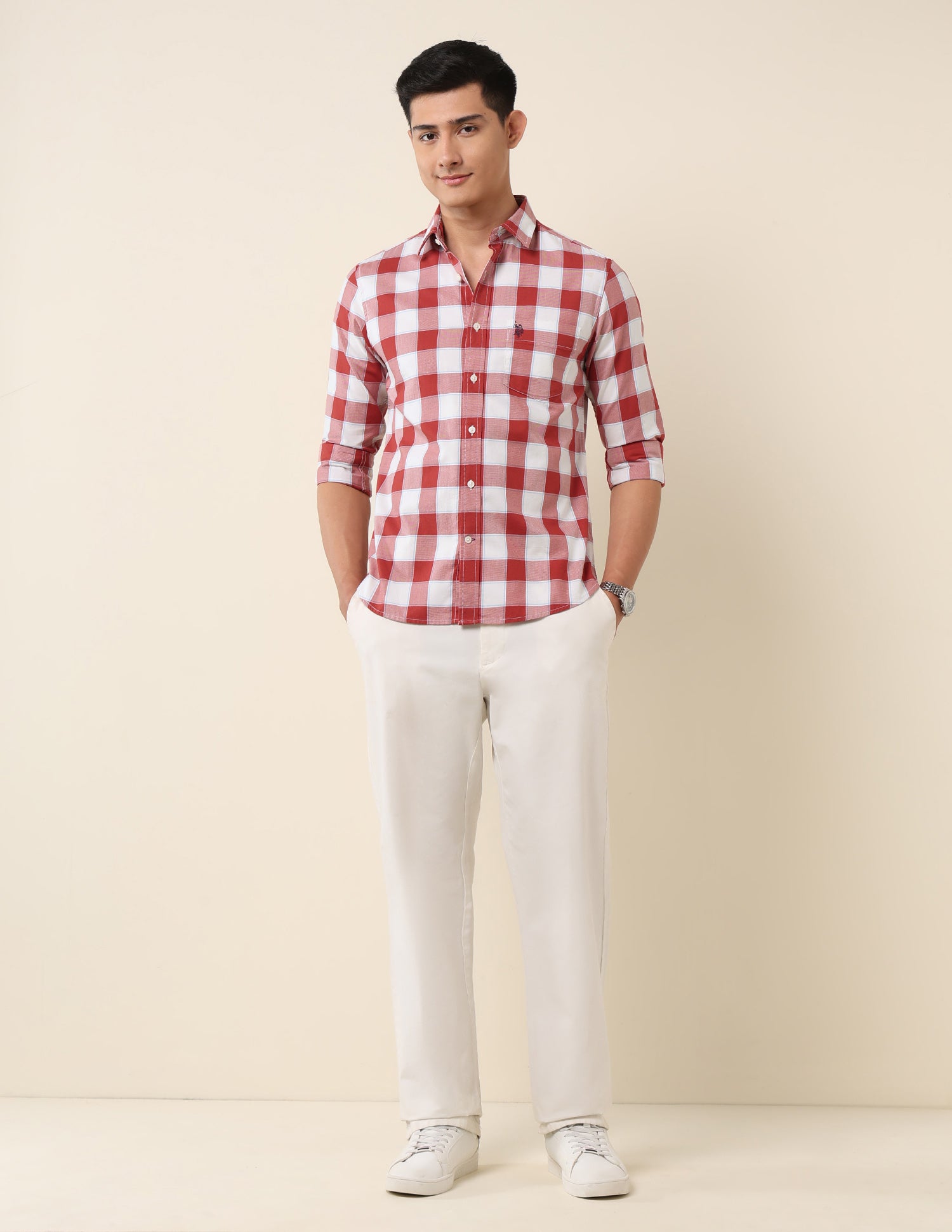 Buffalo Checked Pure Cotton Shirt Rust - U.S. POLO ASSN. | Large