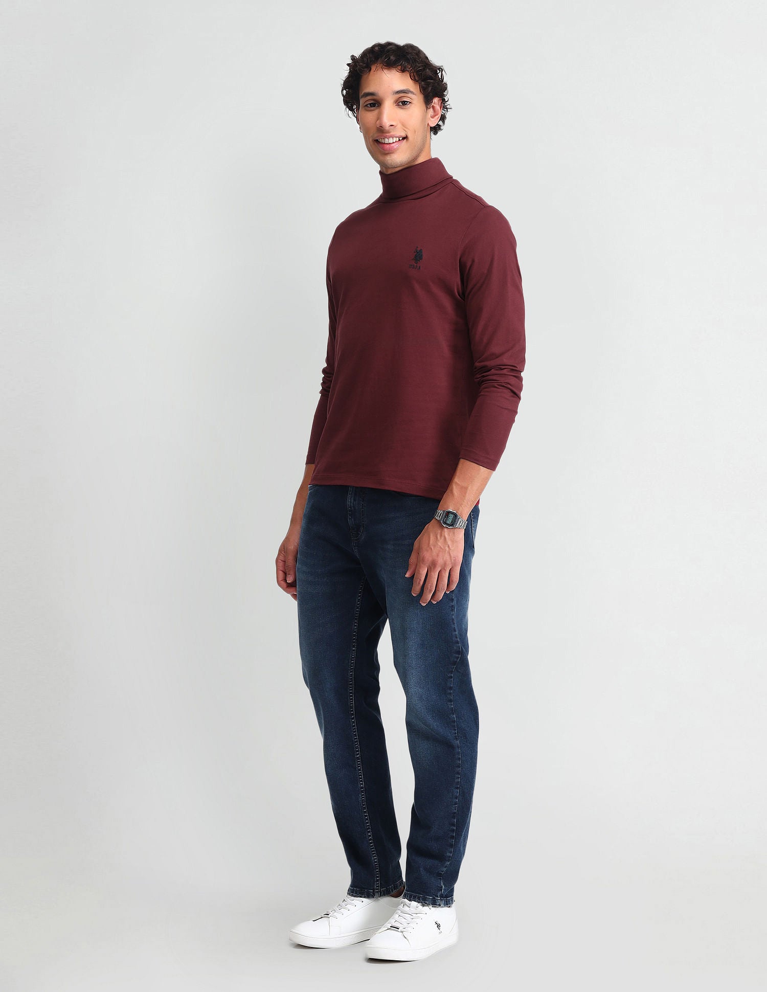 Outdoor Muscle Fit Solid T-Shirt Wine - U.S. POLO ASSN. | Large