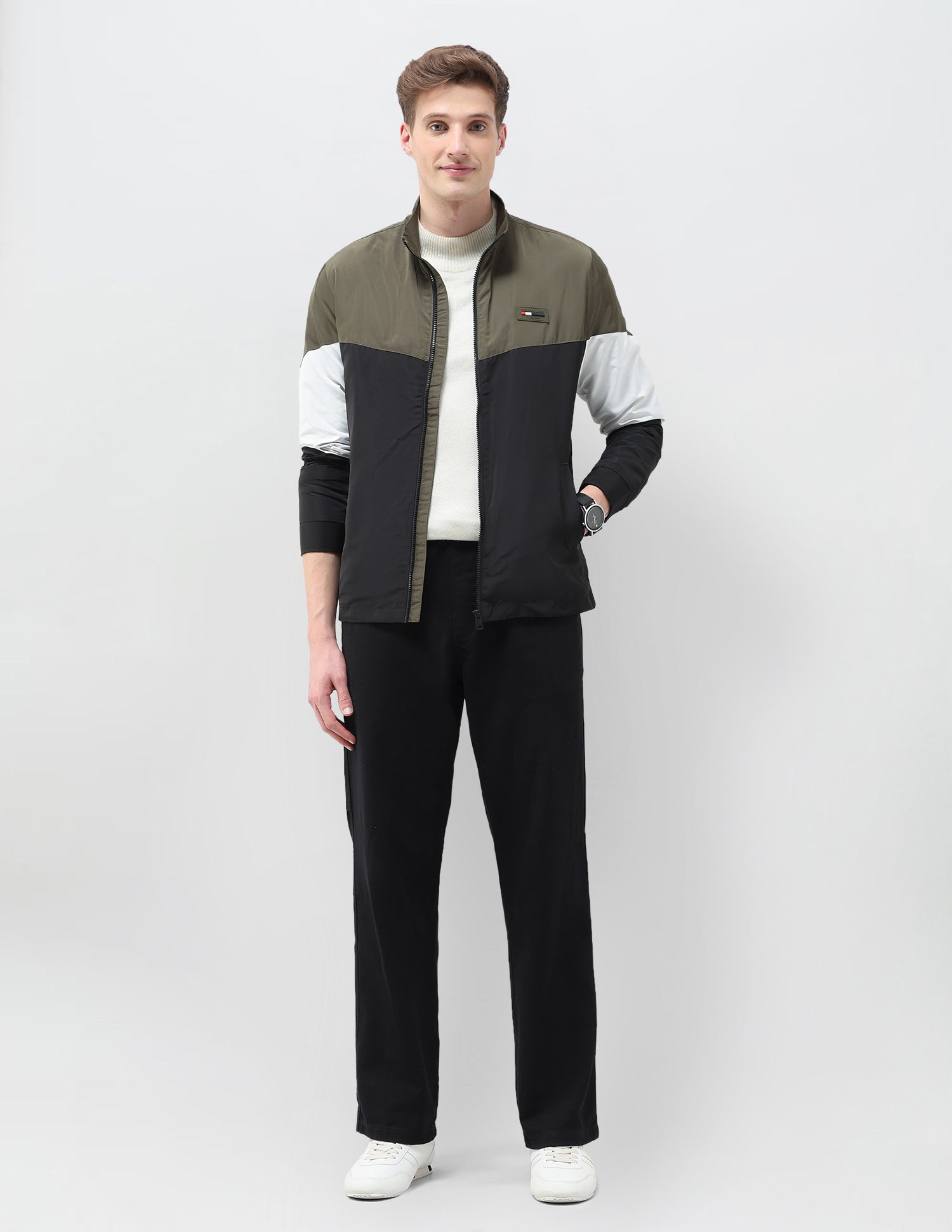 Colour Blocked Windcheater Jacket Olive - U.S. POLO ASSN. | Large