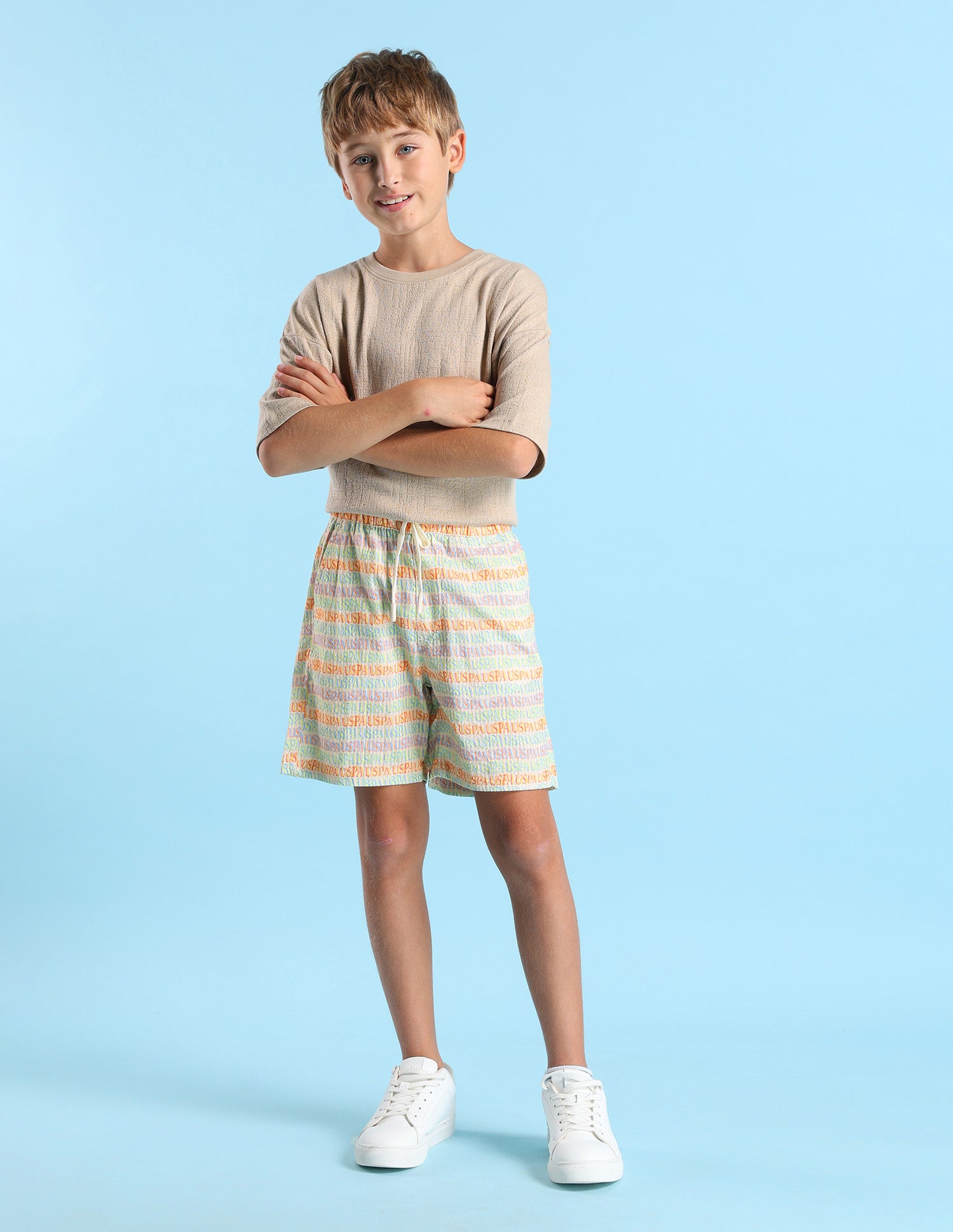 Boys Brand Printed Knitted Shorts Multi - U.S. POLO ASSN. | Large