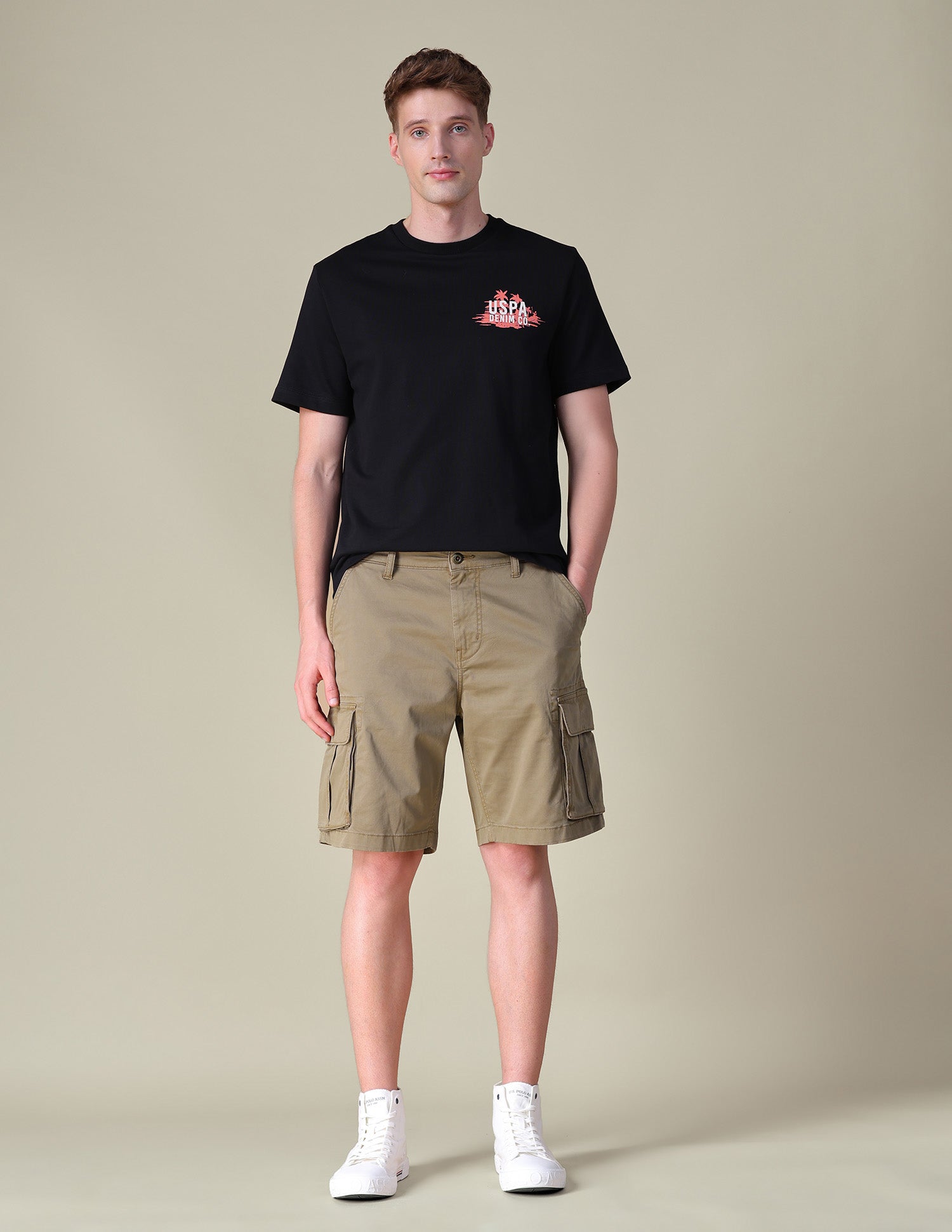 Mid Rise Cargo Shorts Tan - U.S. POLO ASSN. | Large