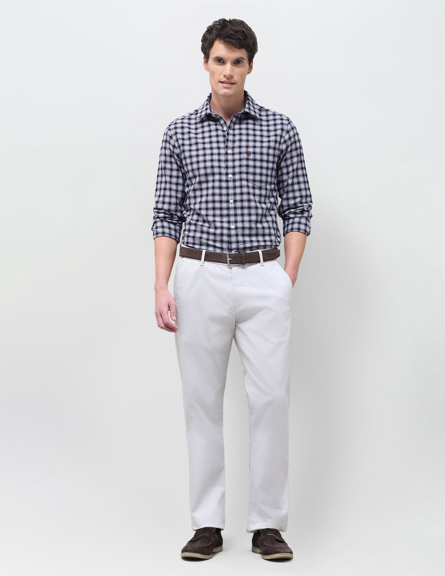 Oxford Tartan Checked Shirt Navy - U.S. Polo Assn. India | Large