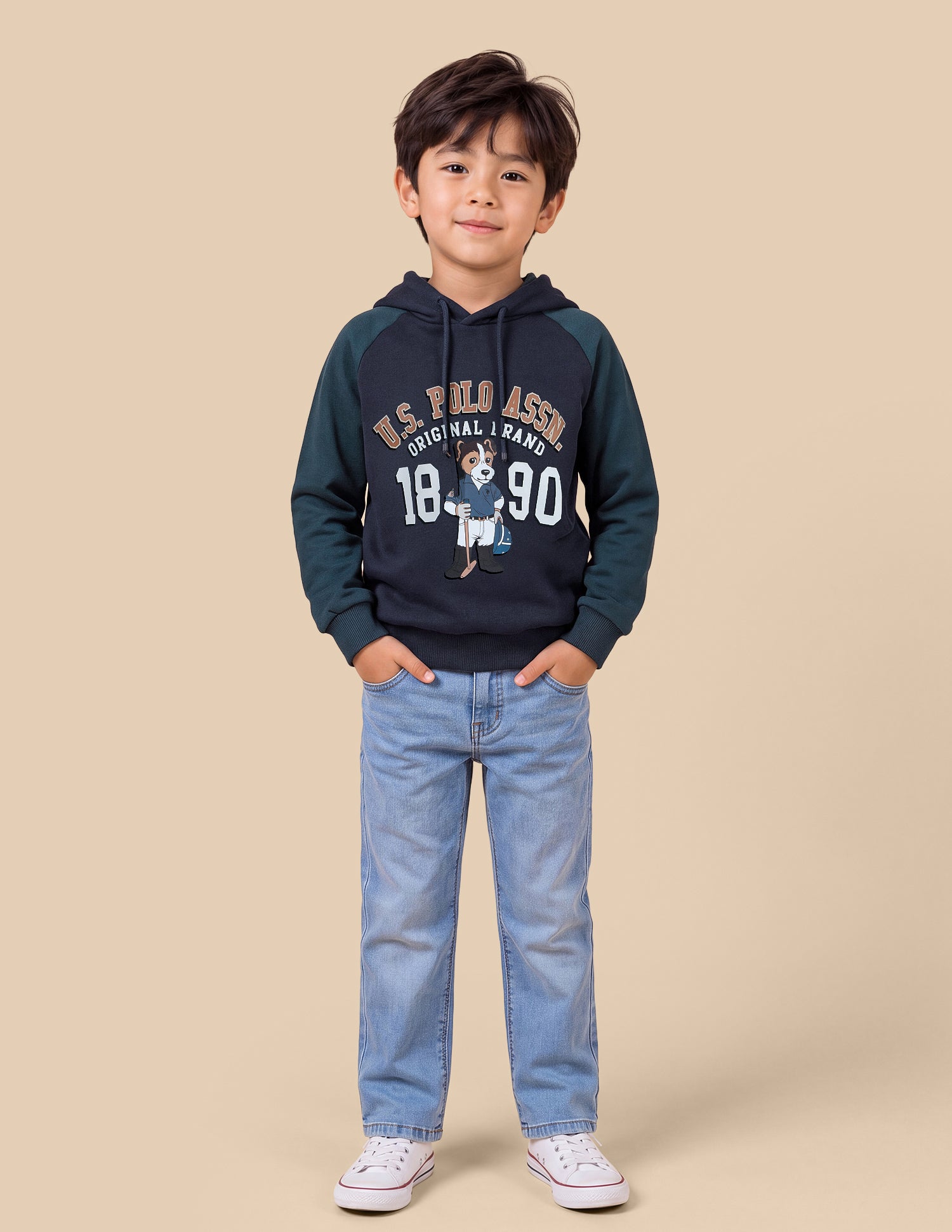 Graphic Brand Printed Regular Fit Sweatshirt Navy - U.S. Polo Assn. India | Large