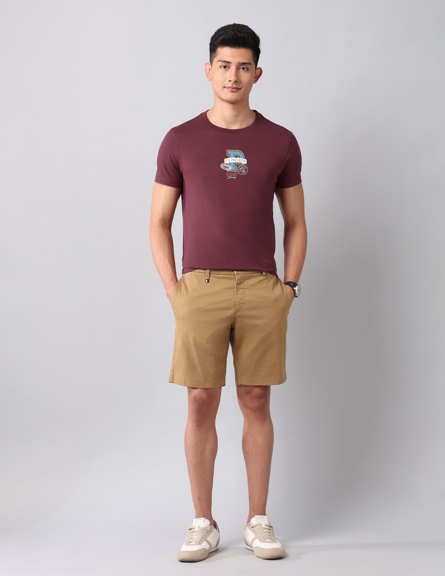 Graphic Printed Pure Cotton T-Shirt Maroon - U.S. POLO ASSN. | Large