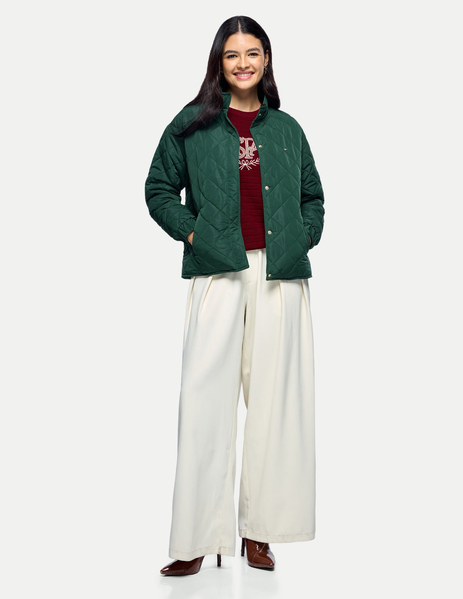 Quilted Regular Fit Jacket Green - U.S. Polo Assn. India | Large