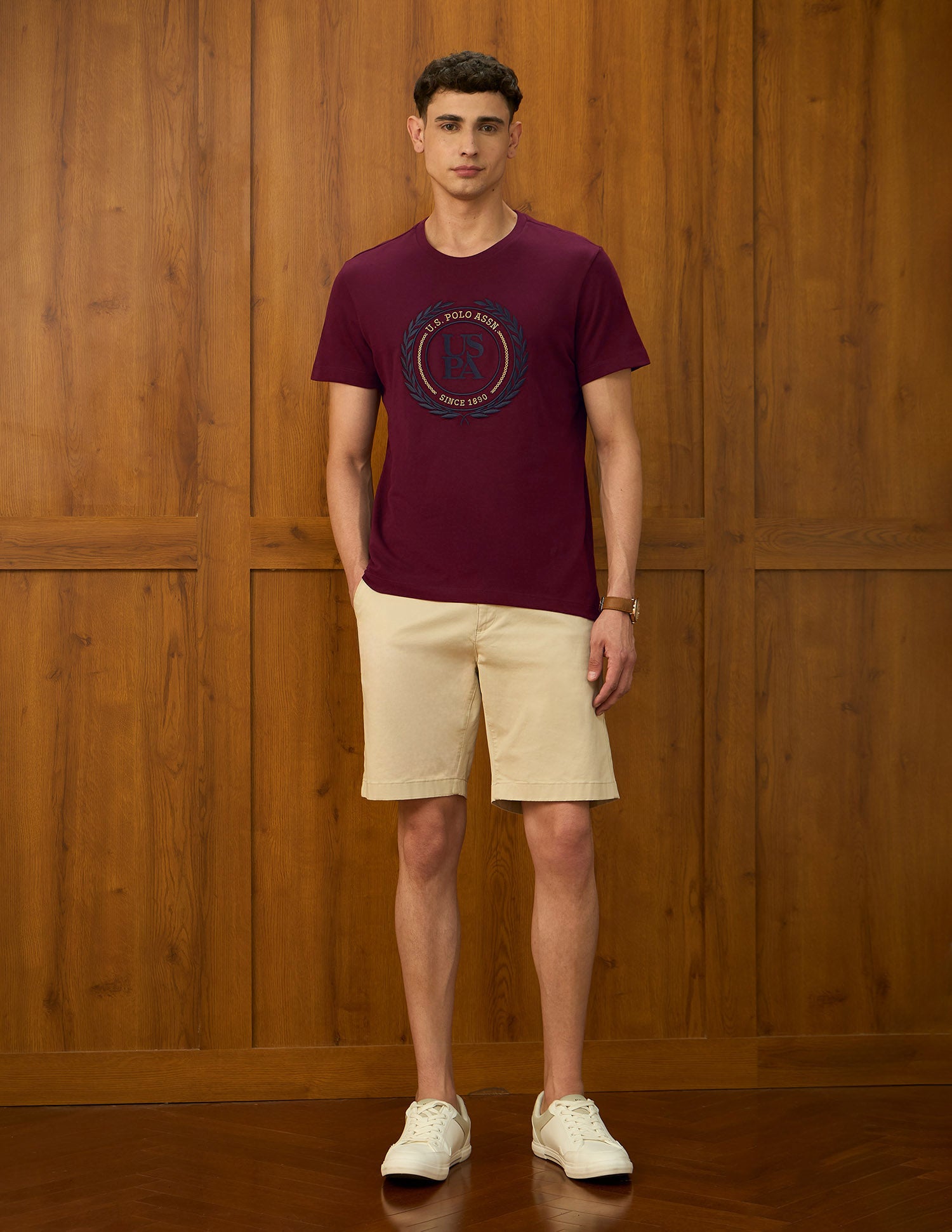 Brand Embroidered Varsity Theatre T-Shirt Maroon - U.S. POLO ASSN. | Large