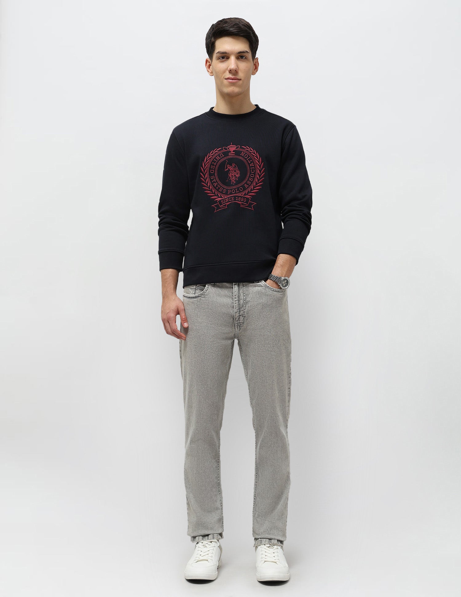 Graphic Brand Embroidered Sweatshirt Navy - U.S. POLO ASSN. | Large