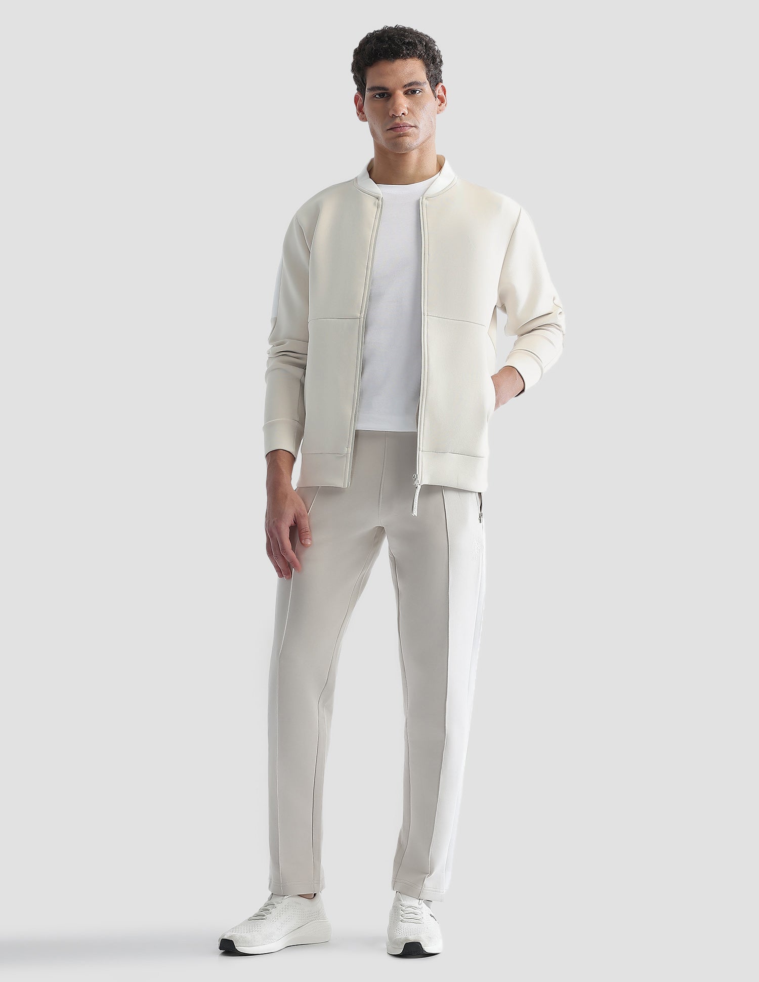 Regular Fit Zipper Active Sweatshirt Beige - U.S. Polo Assn. India | Large