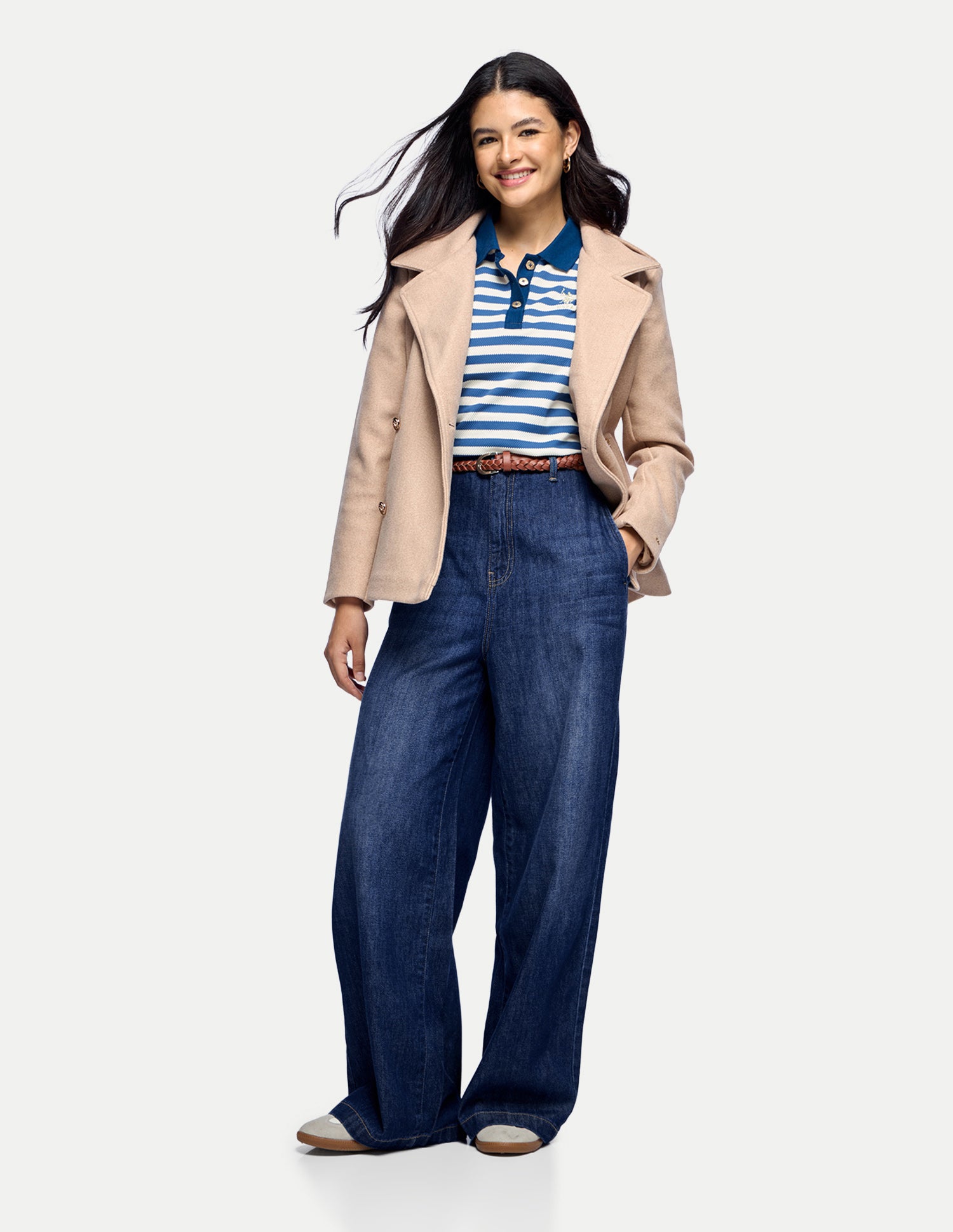 Wide Leg Fit Blue Jeans Dark Blue - U.S. Polo Assn. India | Large