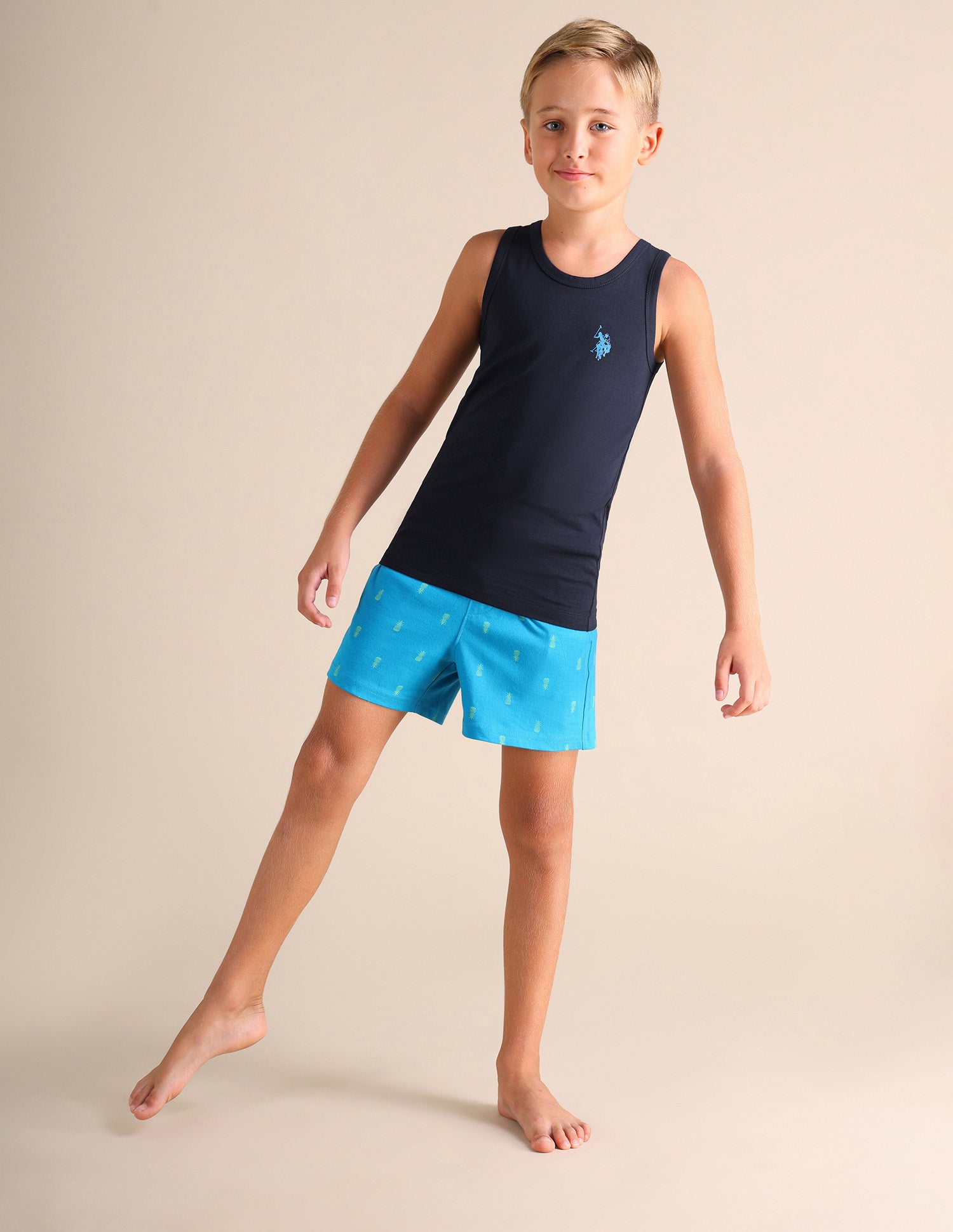 Sleeveless Solid EKV02 Cotton Vest - Pack Of 2 Red and Navy - U.S. POLO ASSN. | Large