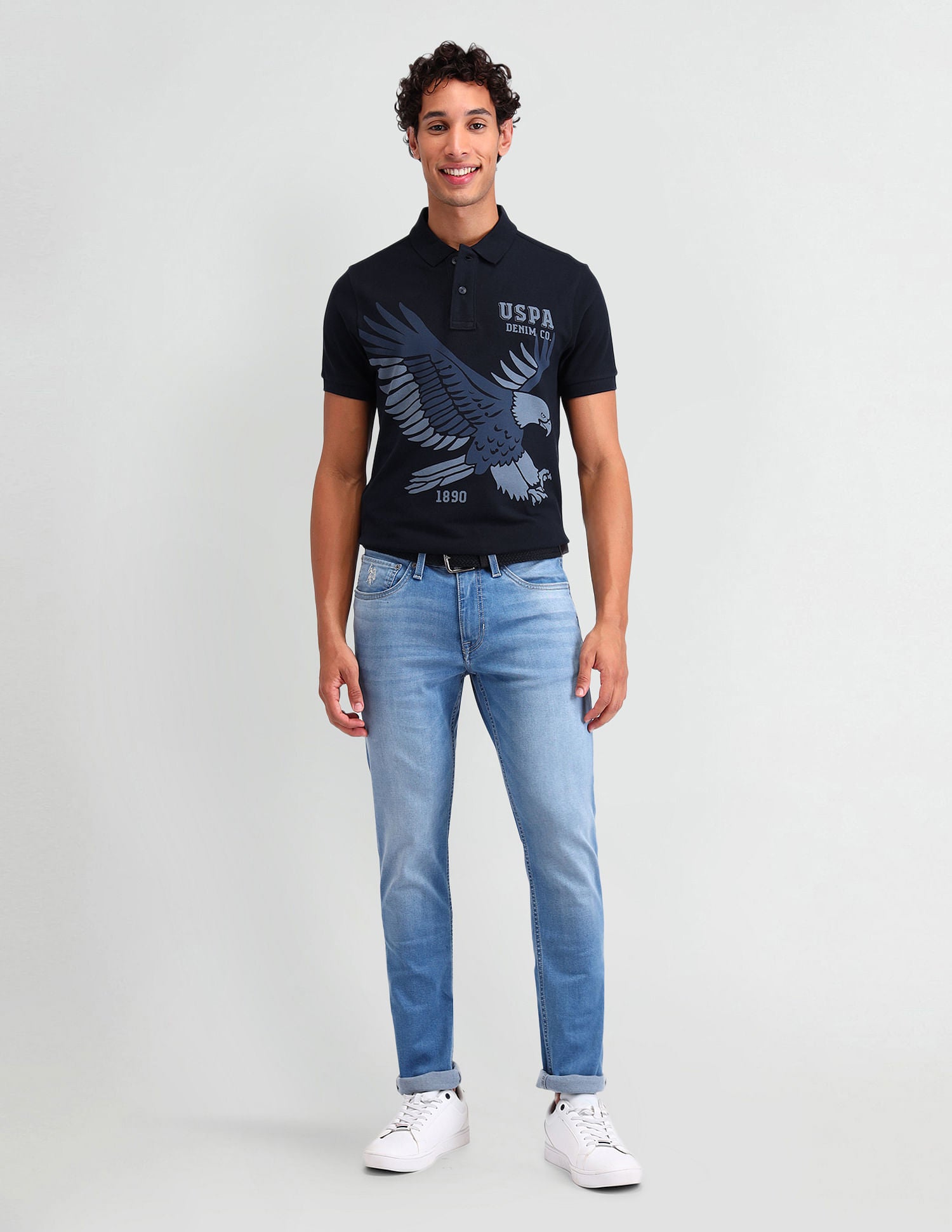 Americana Muscle Fit Brand Polo Shirt Wine - U.S. POLO ASSN. | Large