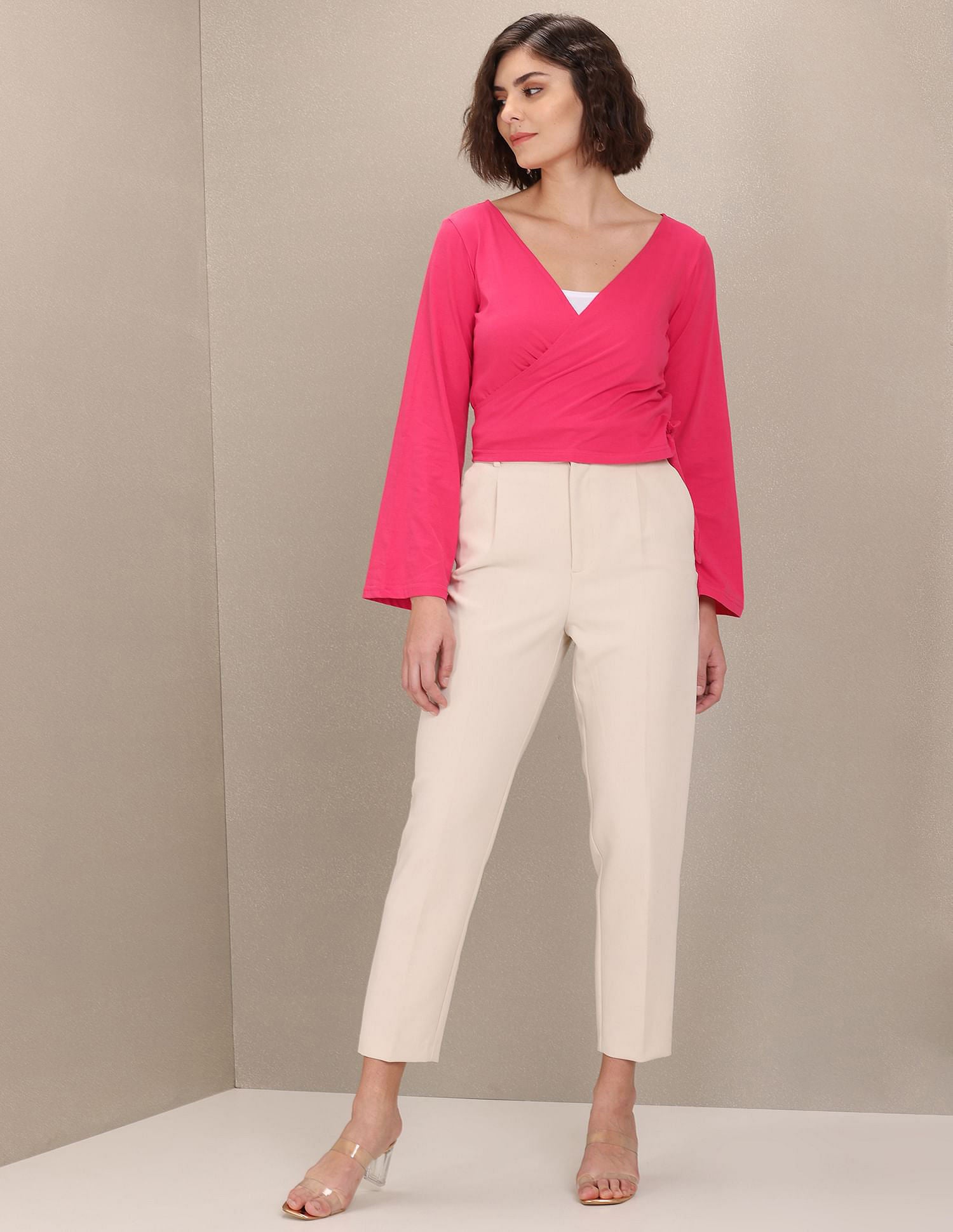 Wrap Around Solid Knit Top Fuchsia - U.S. Polo Assn. India | Large