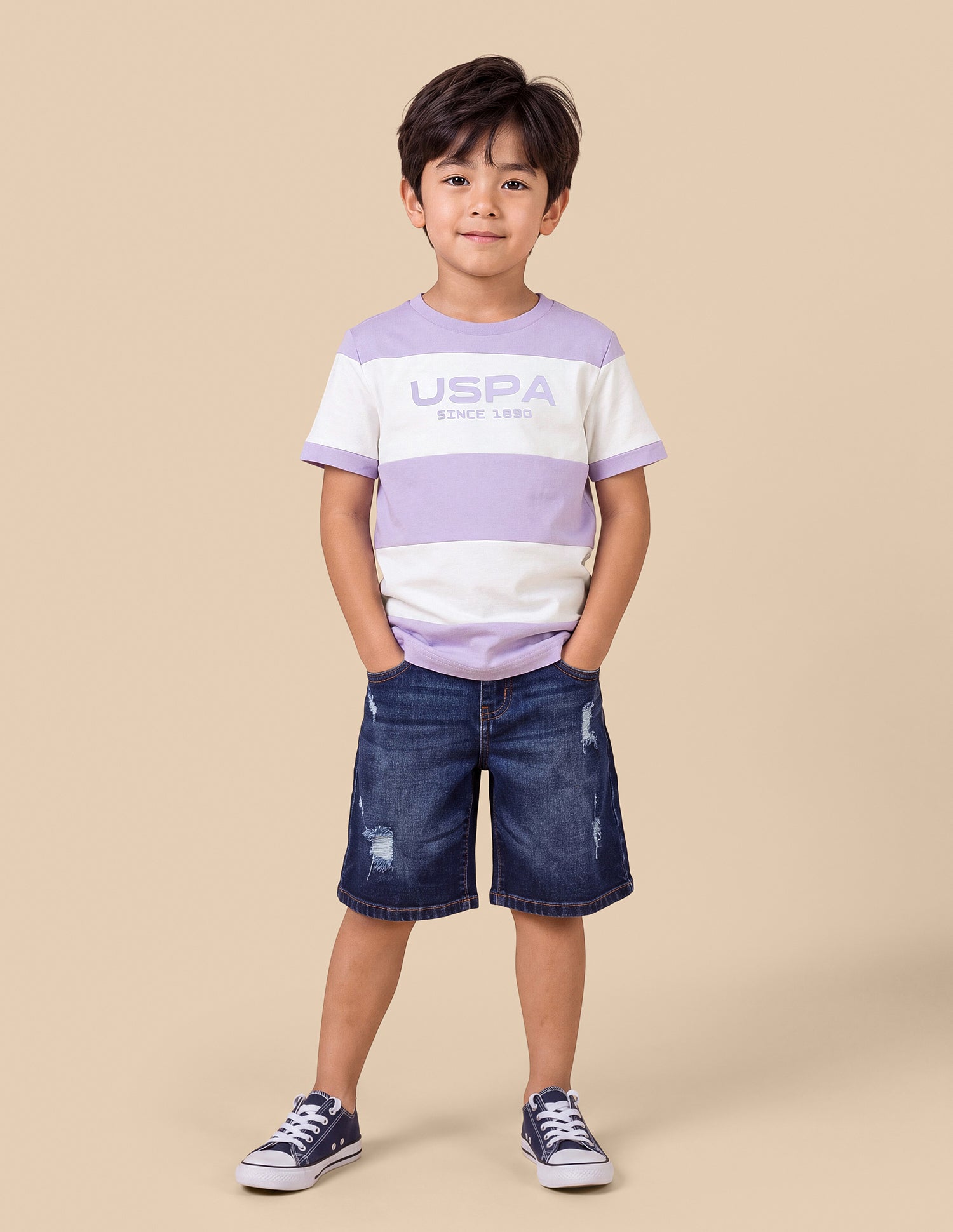 Brand Printed Regular Fit T-Shirt Light Purple - U.S. Polo Assn. India | Large