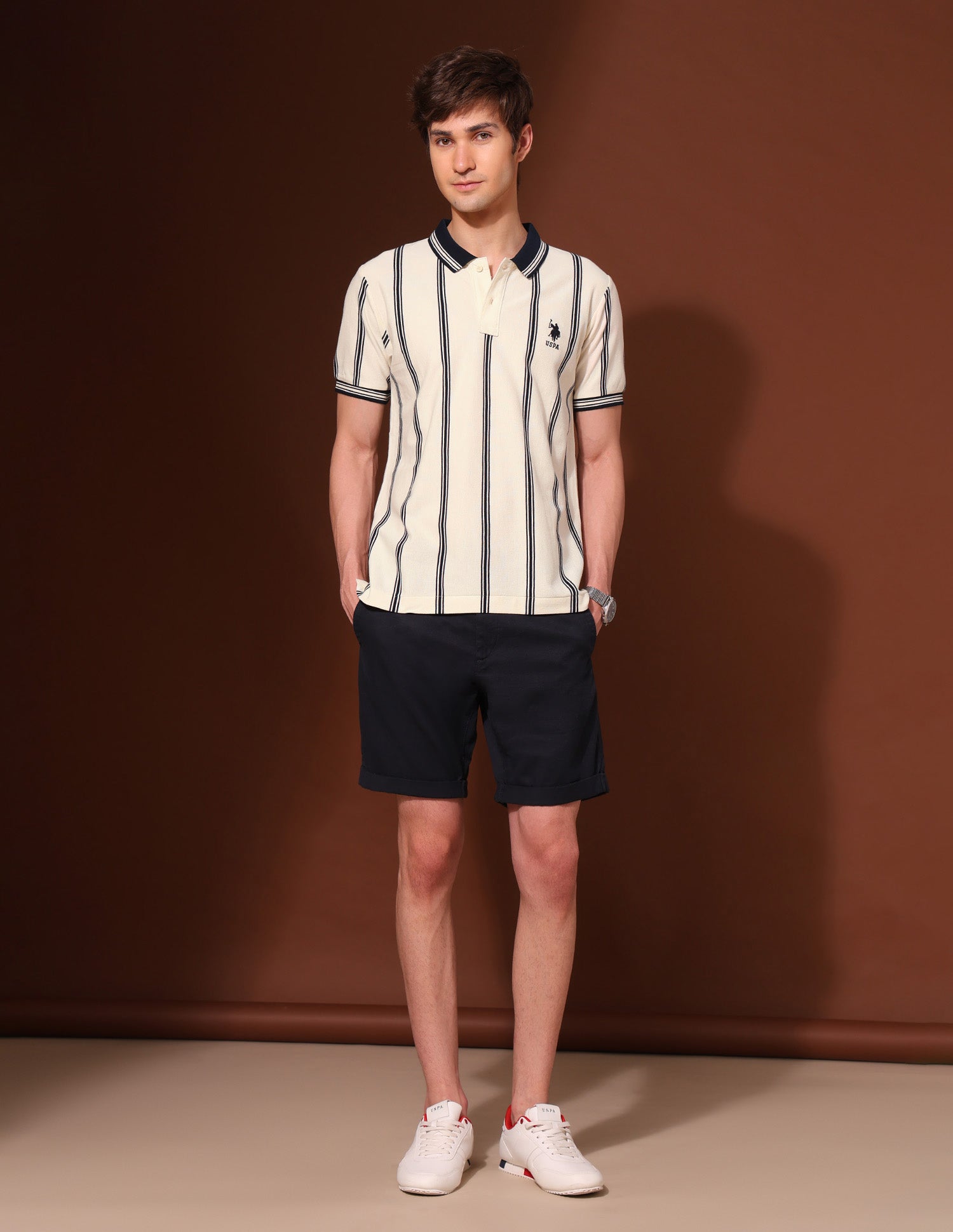 Pure Cotton Work And Wander Polo Shirt Off White - U.S. Polo Assn. India | Large