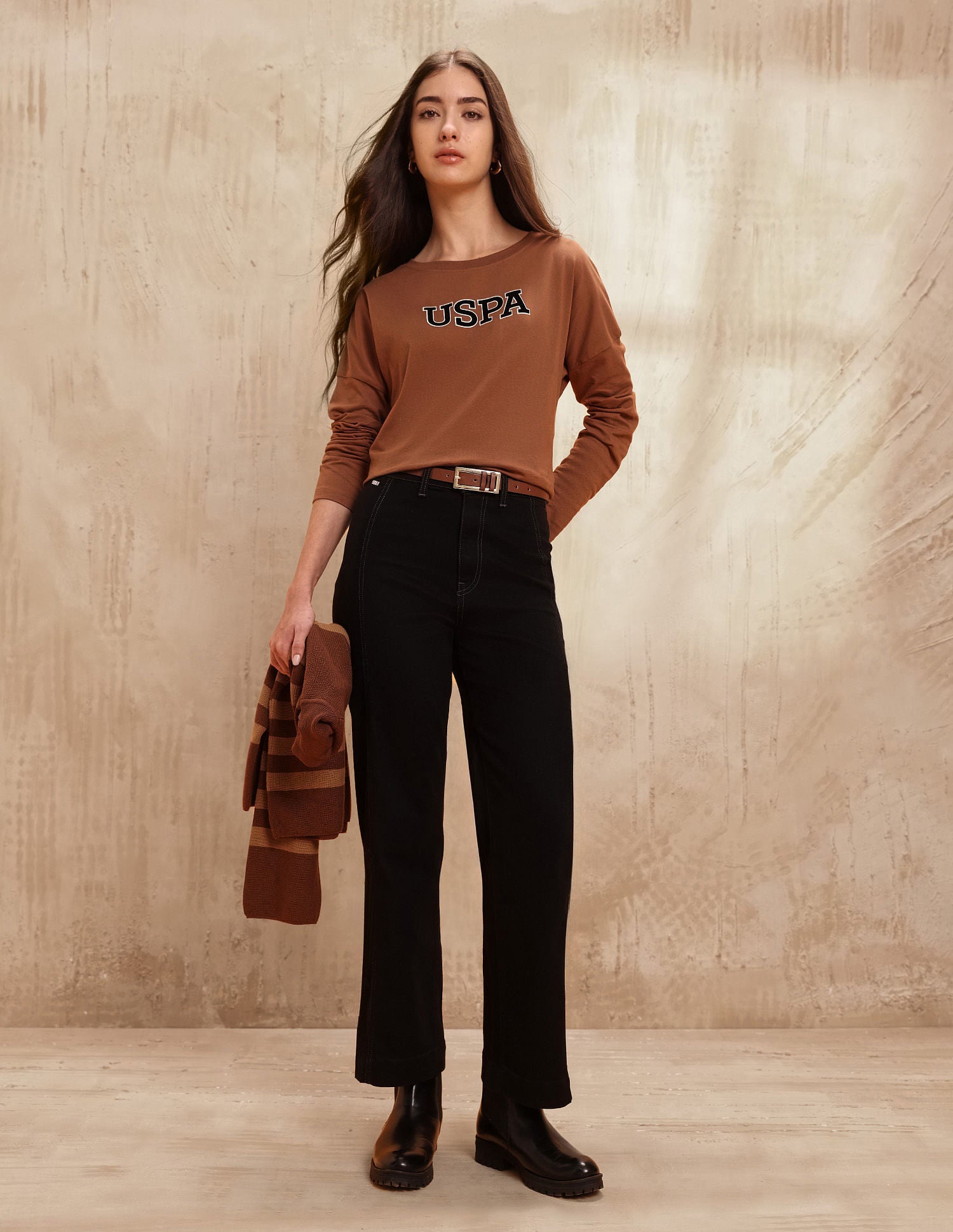 High Rise Straight Fit Jeans Rinse Black - U.S. POLO ASSN. | Large