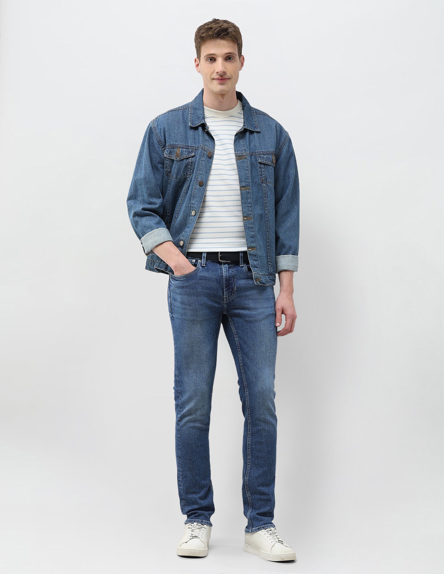 Regallo Skinny Fit Blue Jeans Mid Blue - U.S. Polo Assn. India | Large