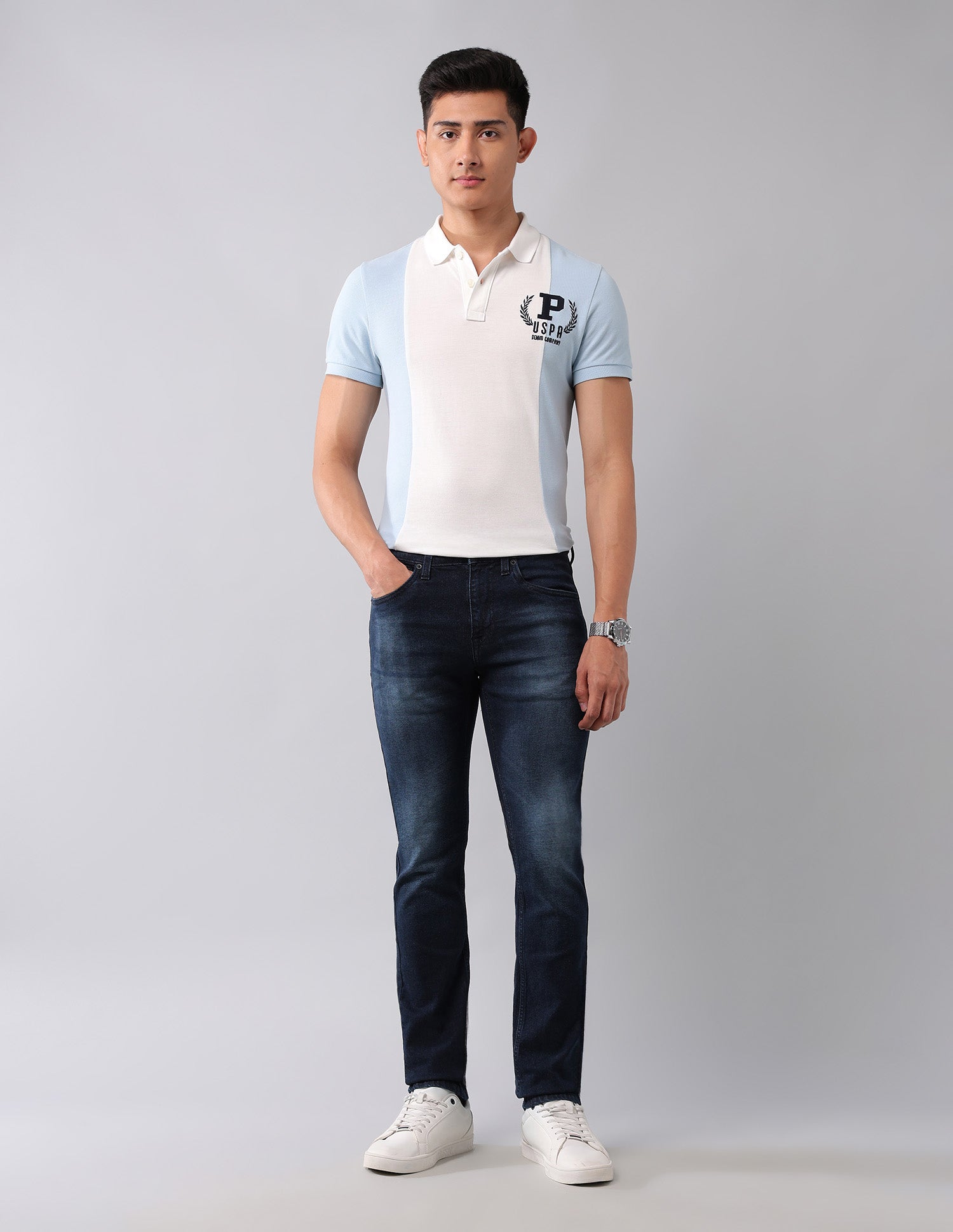 Regallo Skinny Fit Blue Jeans Dark Wash - U.S. Polo Assn. India | Large