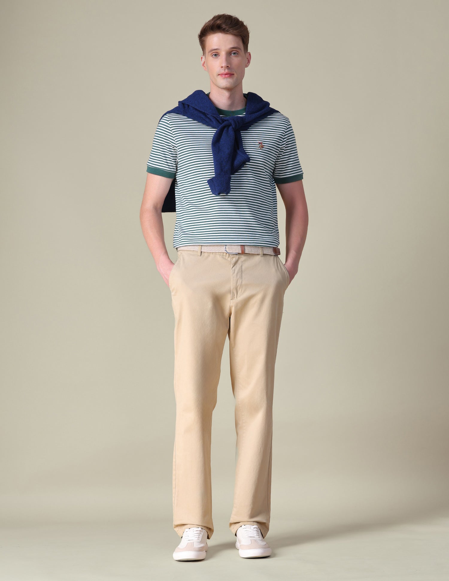 Horizontal Striped Slim Fit T-Shirt Dark Green - U.S. POLO ASSN. | Large