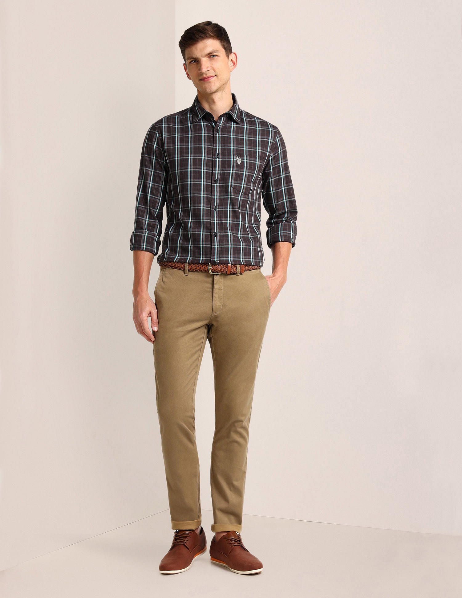 Tartan Checked Regular Fit Shirt Maroon - U.S. Polo Assn. India | Large
