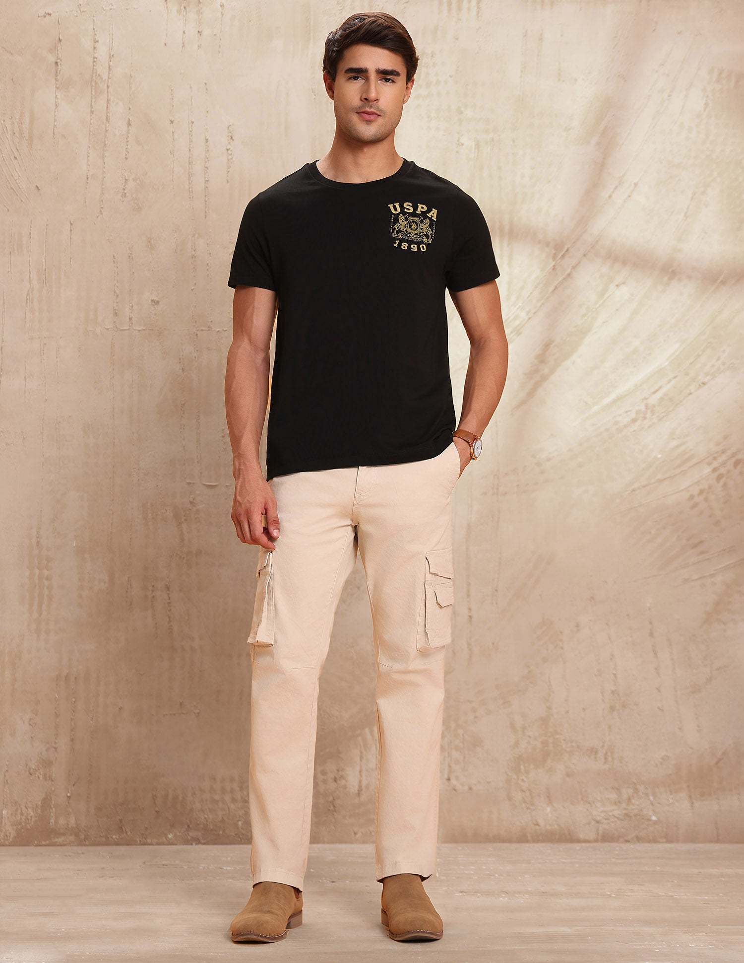 Pure Cotton Brand Printed T-Shirt Black - U.S. POLO ASSN. | Large