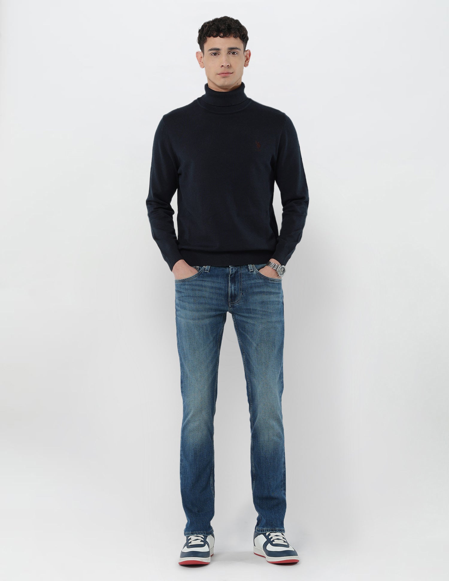 Turtleneck Regular Fit Sweater Navy - U.S. POLO ASSN. | Large