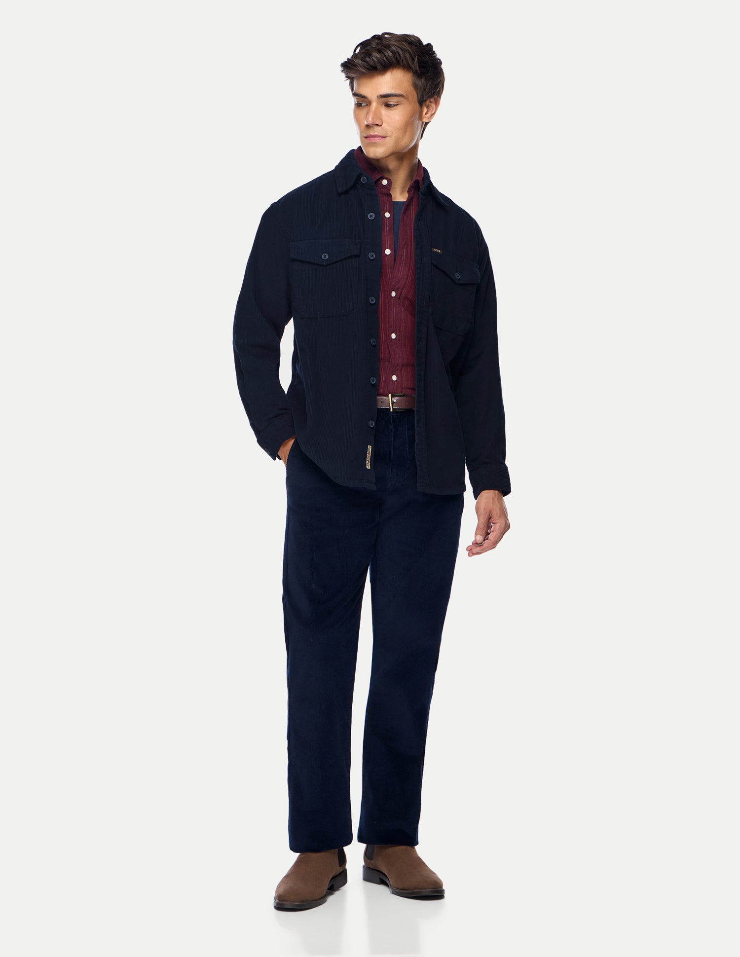 Corduroy Regular Fit Shirt Navy - U.S. Polo Assn. India | Large