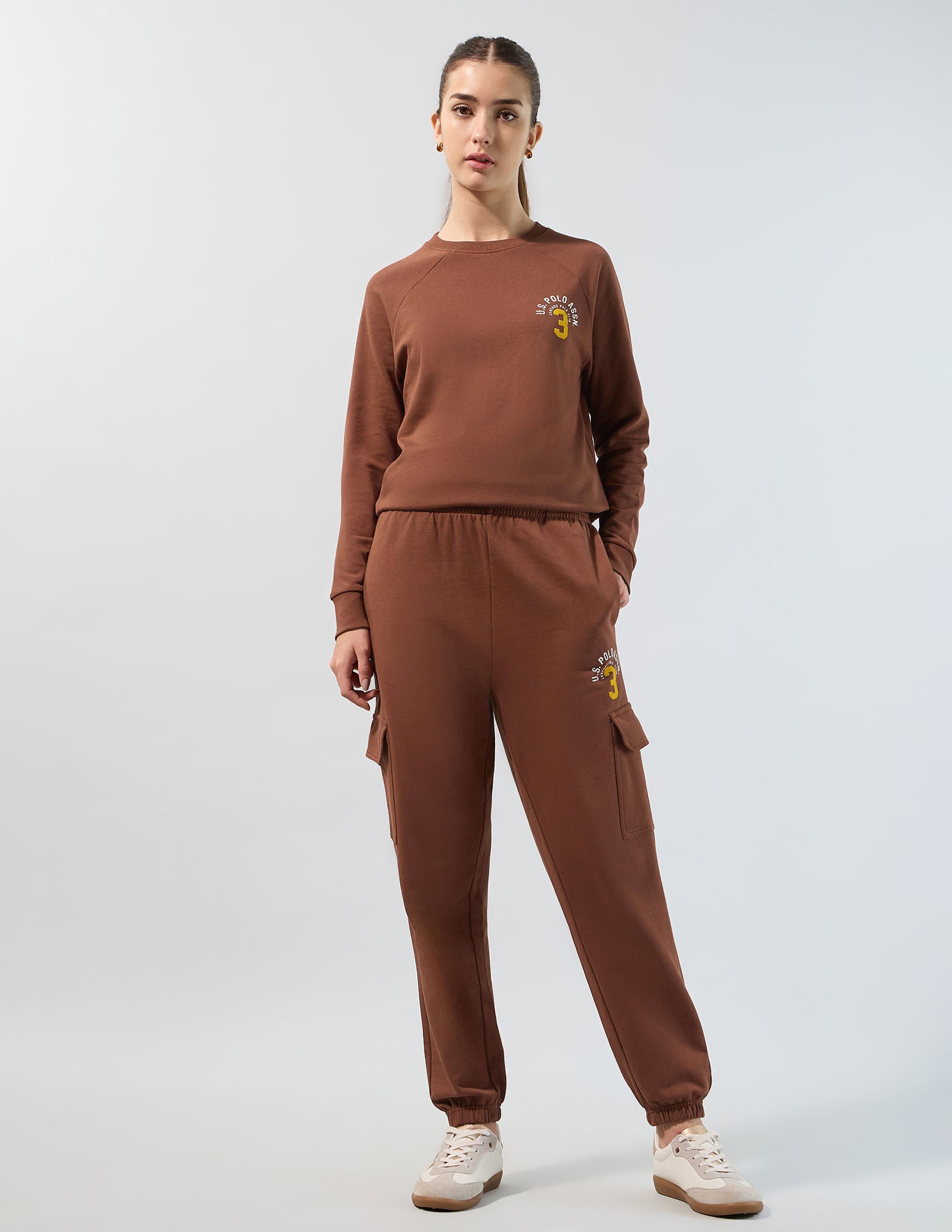 Raglan Fit Solid Sweatshirt Brown - U.S. POLO ASSN. | Large