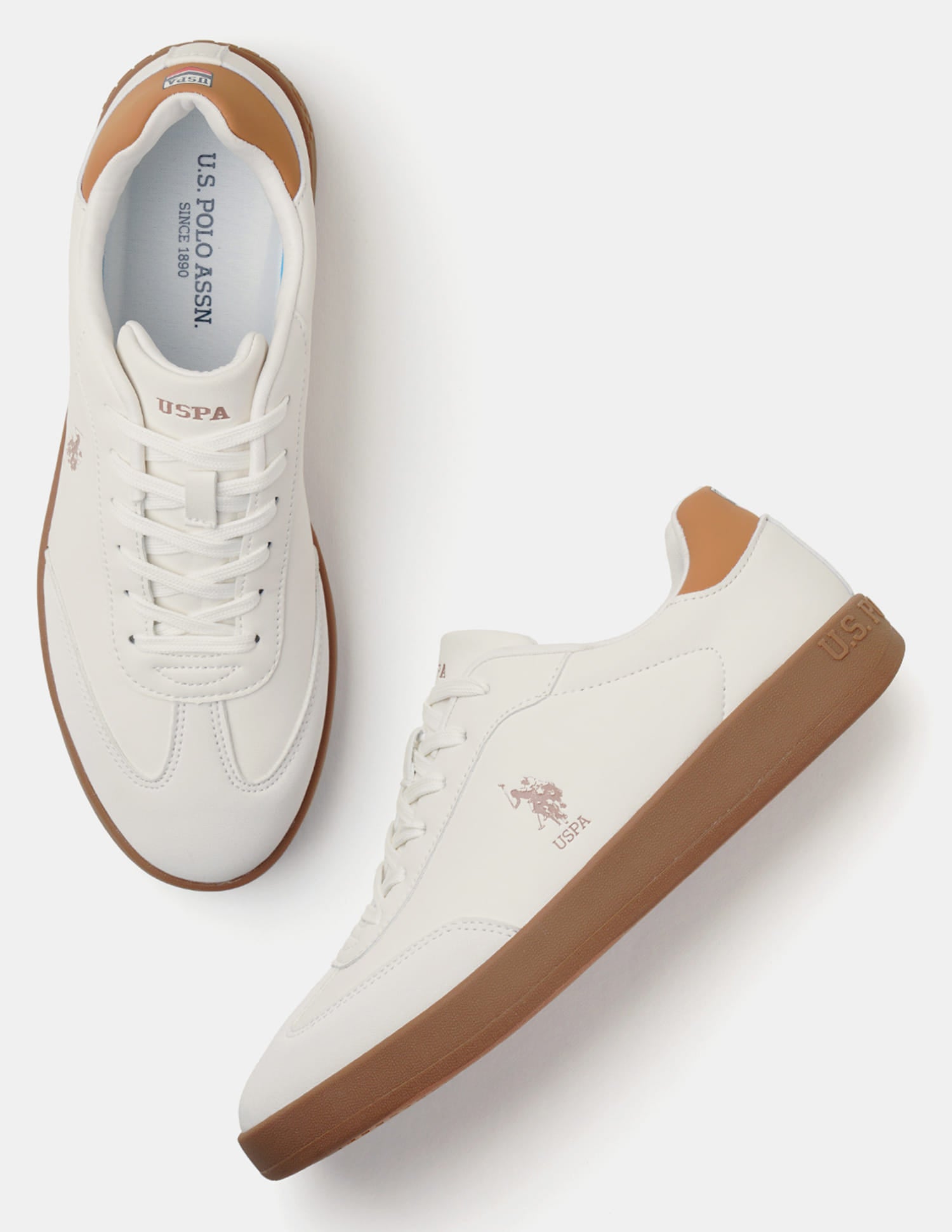 Men Coba 2.0 Colourblocked Round Toe Sneakers Beige - U.S. Polo Assn. India | Large