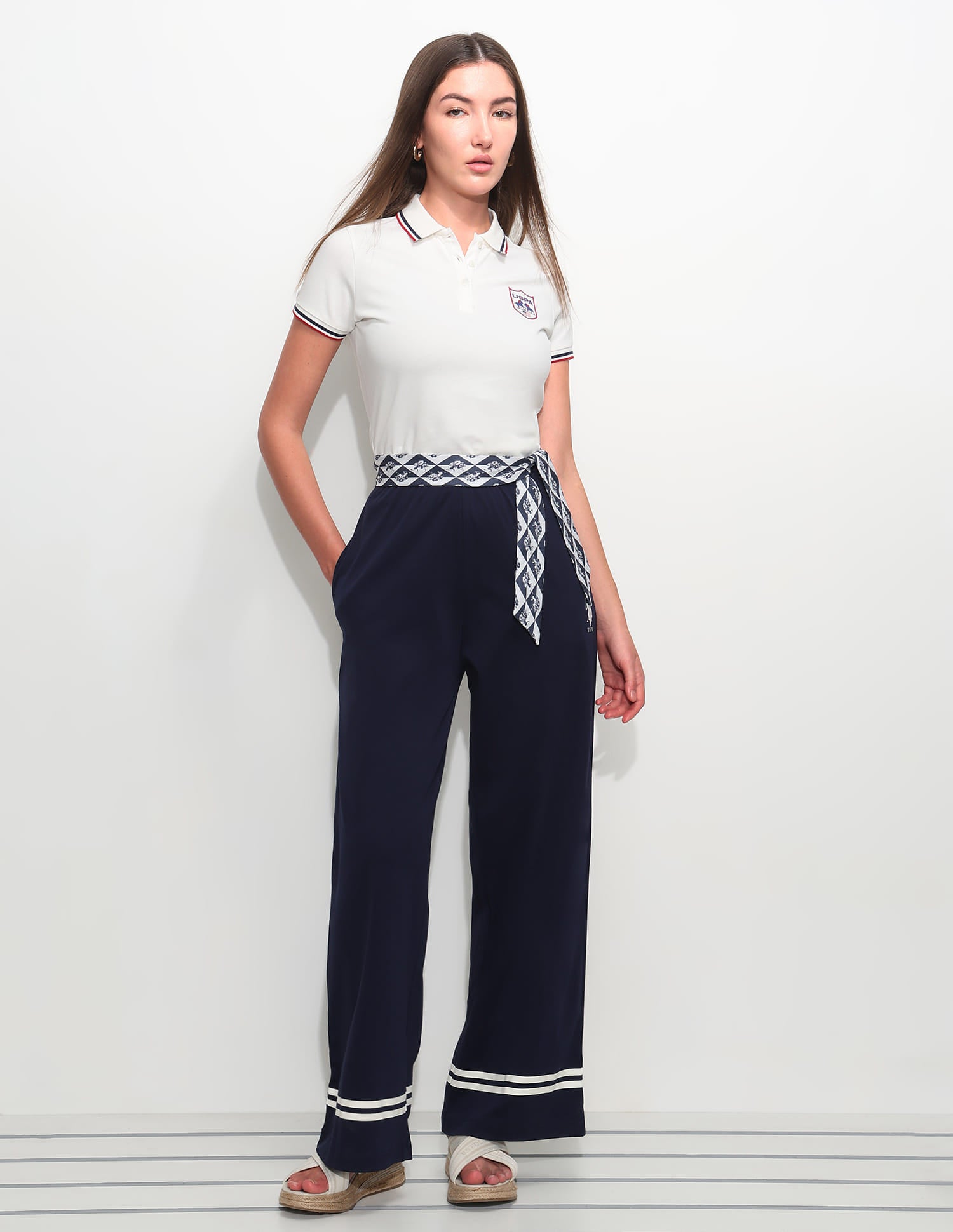 Regular Fit Solid Polo Shirt White - U.S. Polo Assn. India | Large