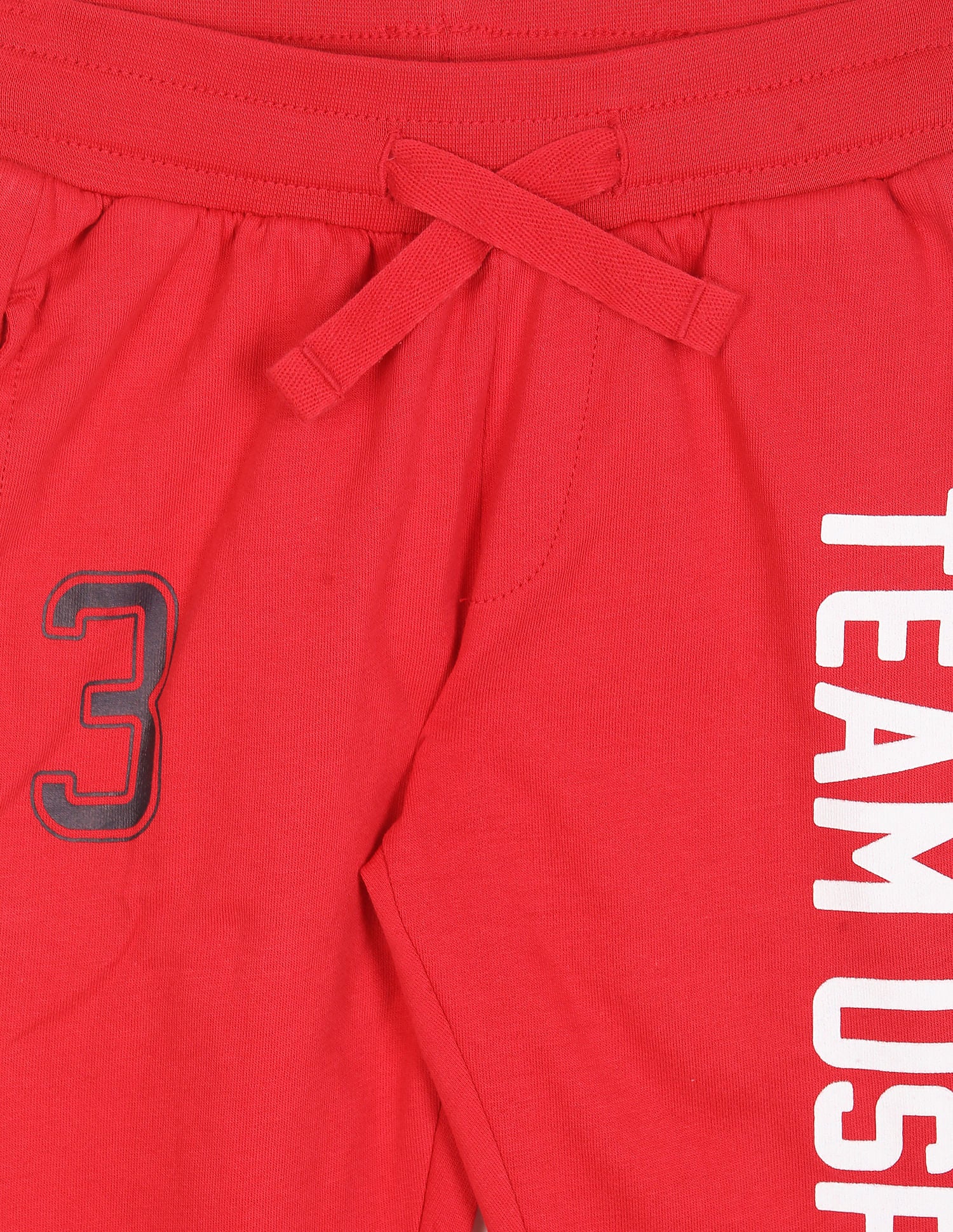 Boys Red Mid Rise Brand Print Joggers Red - U.S. POLO ASSN. | Large