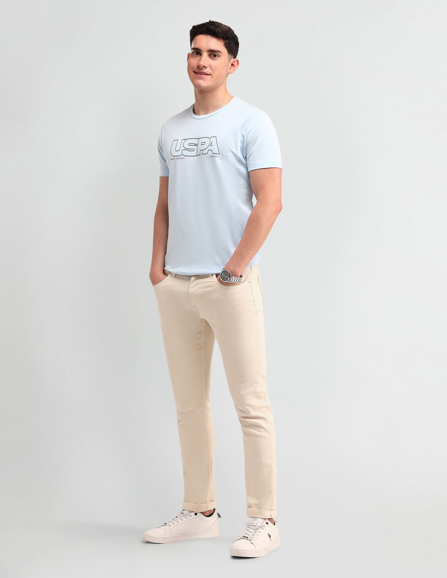 Brandon Slim tapered Fit Jeans Beige - U.S. POLO ASSN. | Large