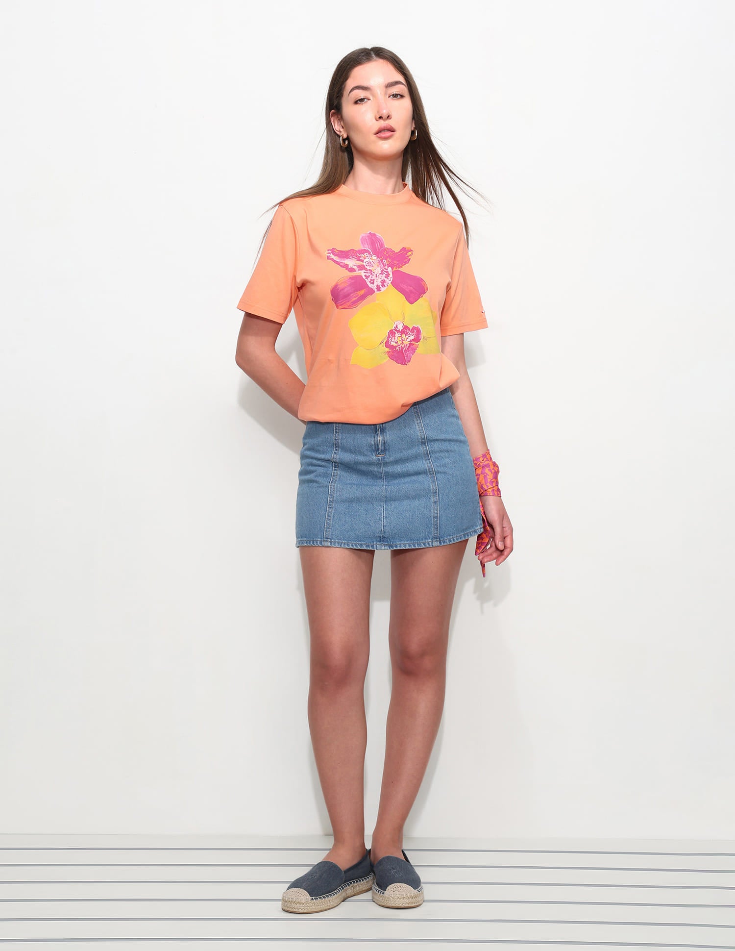 Boxy Fit Digital Print T-Shirt Orange - U.S. Polo Assn. India | Large