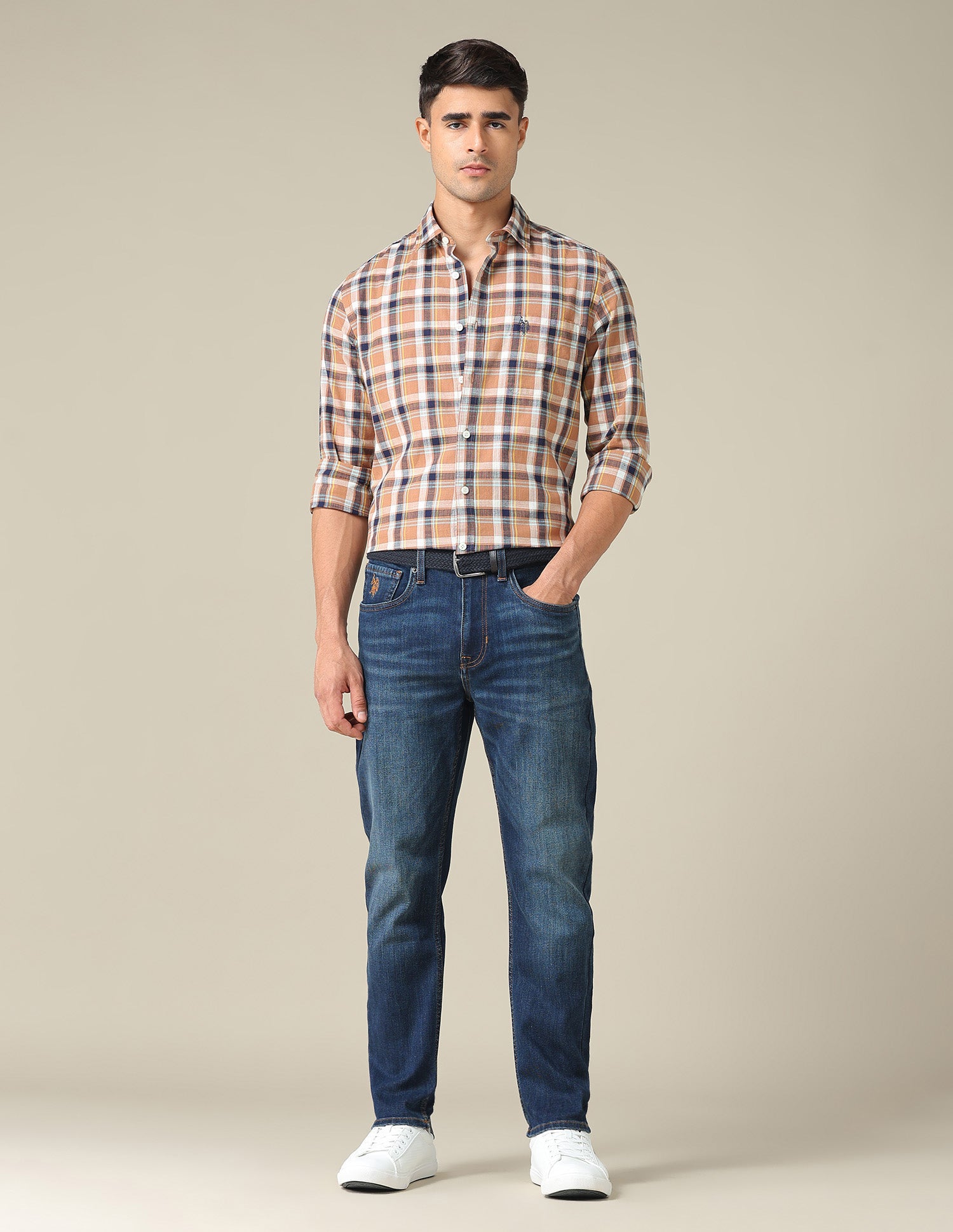 Regular Fit Plaid Checked Shirt Rust - U.S. POLO ASSN. | Large