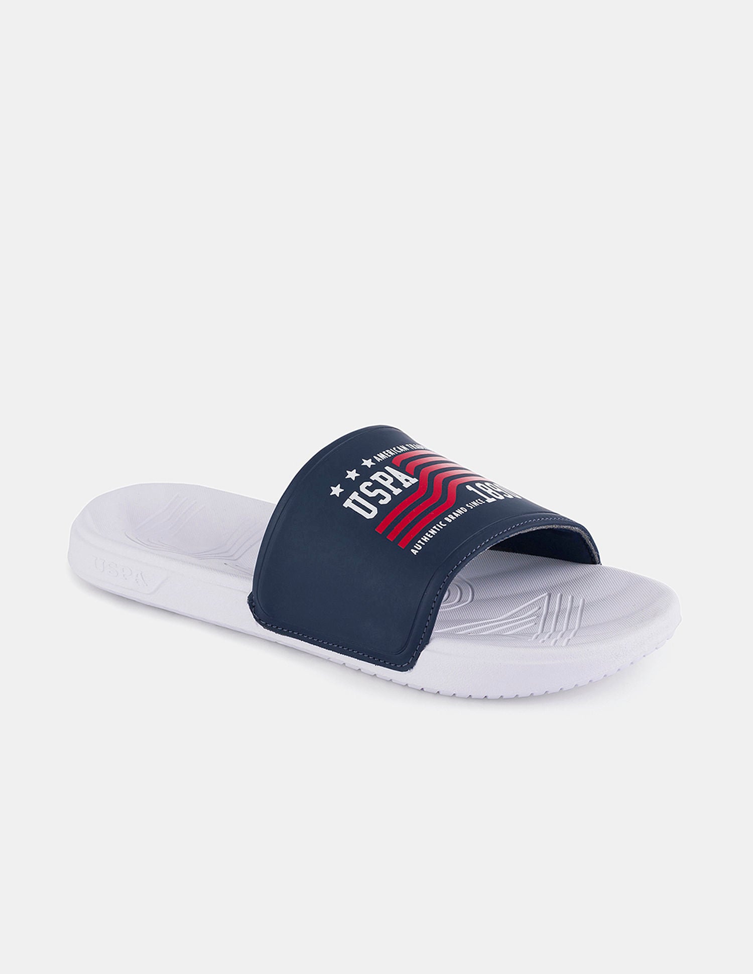 Men Brand Printed Axer Slippers White - U.S. POLO ASSN. | Large