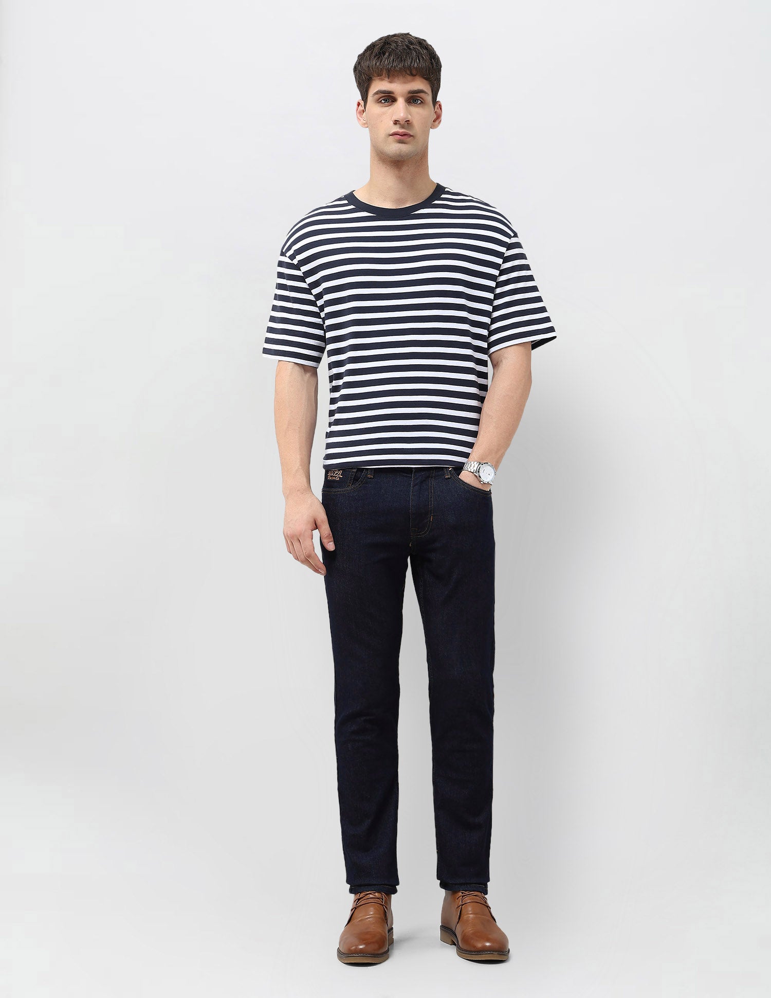 Brandon Slim Tapered Fit Mid Rise Jeans Dark Blue - U.S. POLO ASSN. | Large