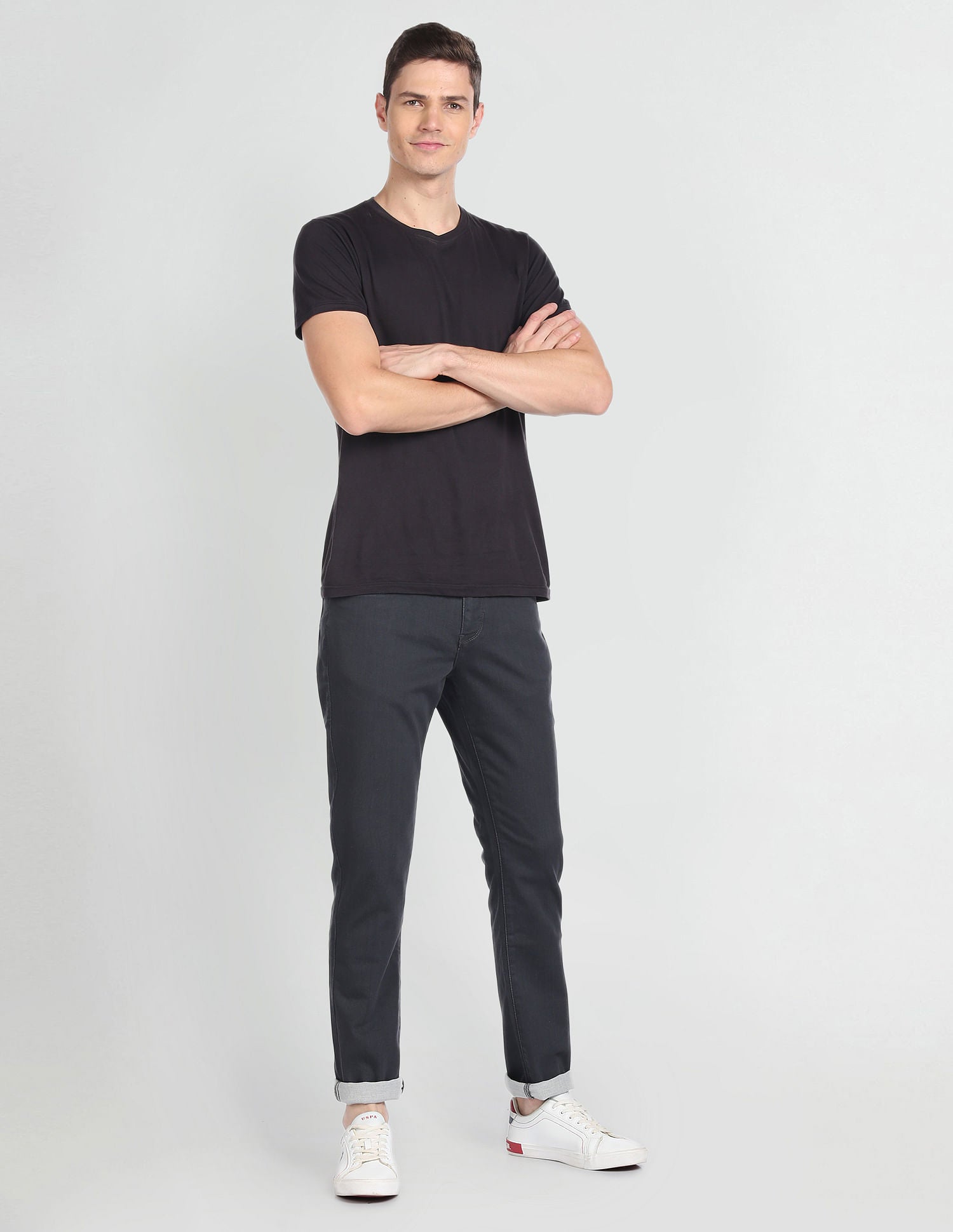 Rinsed Slim Tapered Fit Jeans Dark Grey - U.S. POLO ASSN. | Large