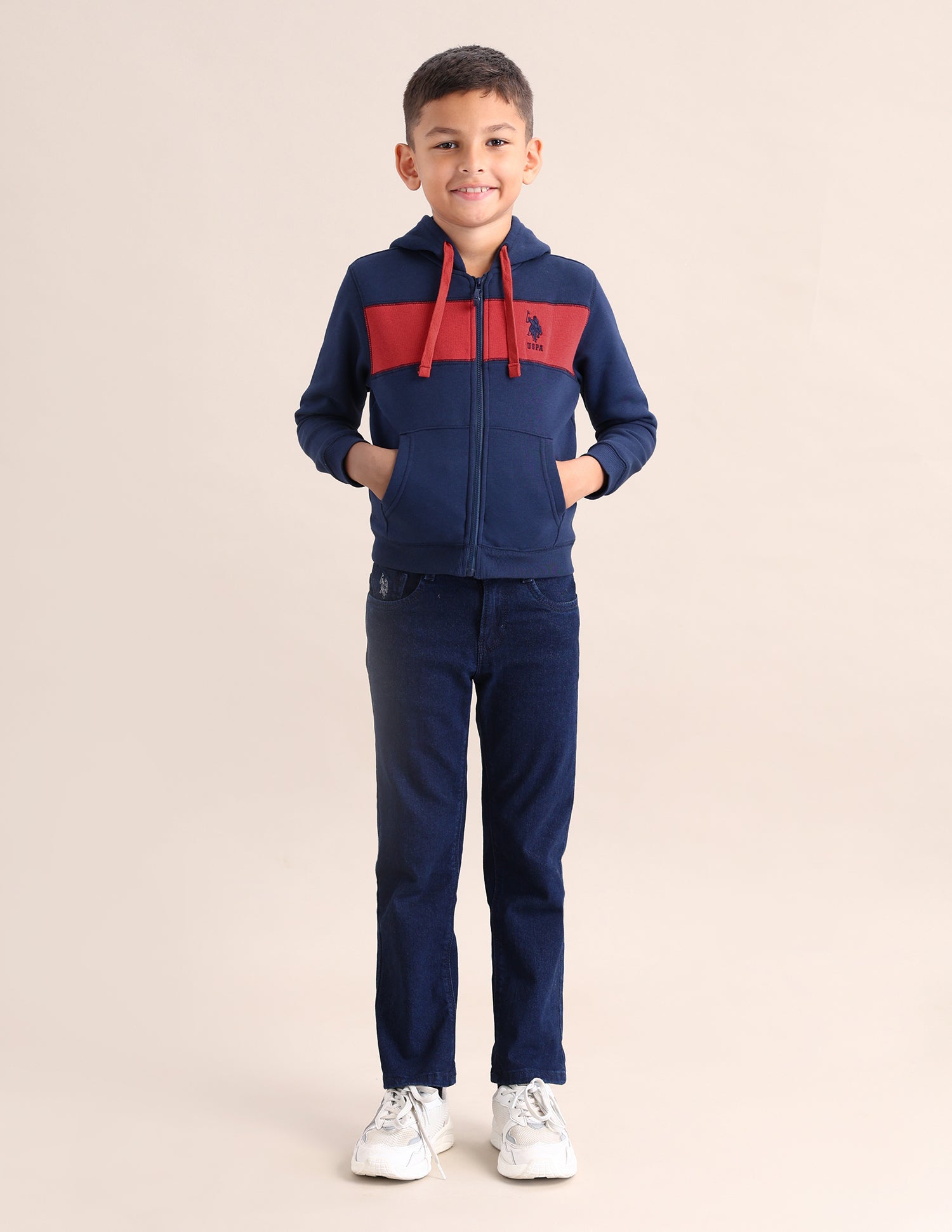 Boys Brand Printed Regular Fit Sweatshirt Navy - U.S. POLO ASSN. | Large