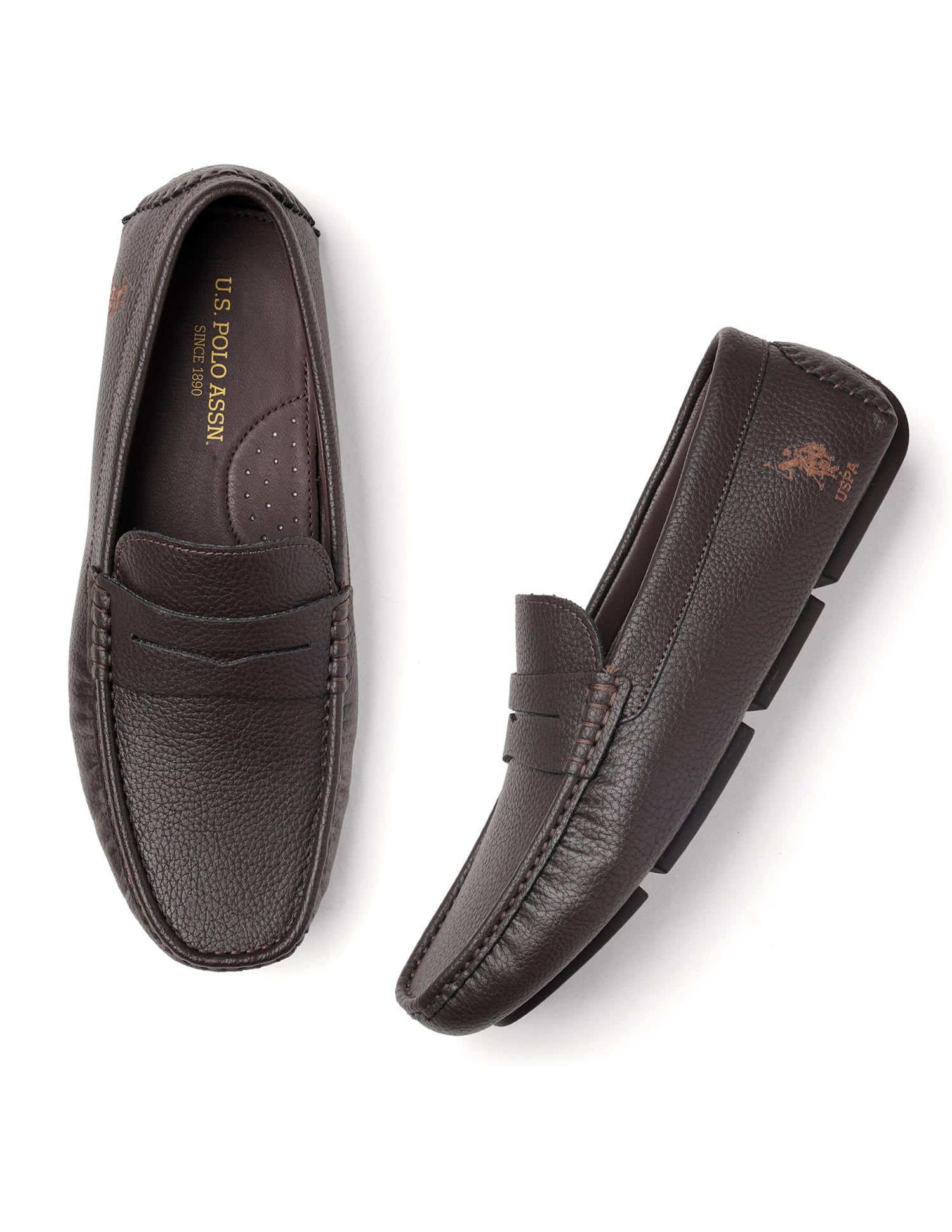 Men Kiger 2.0 Textured Loafers Brown - U.S. Polo Assn. India | Large