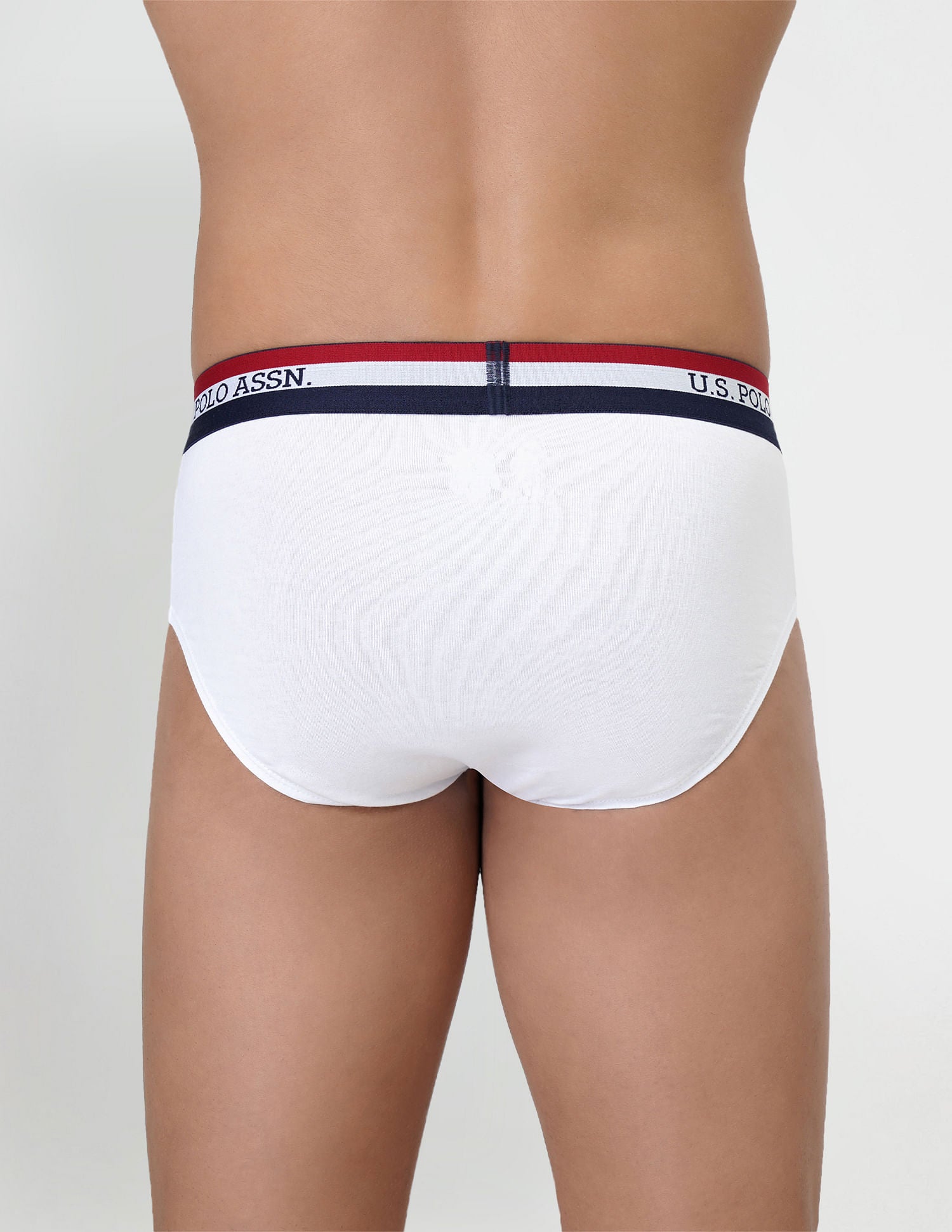 Striped Waistband EB002 Briefs - Pack Of 2 White and Red - U.S. POLO ASSN. | Large