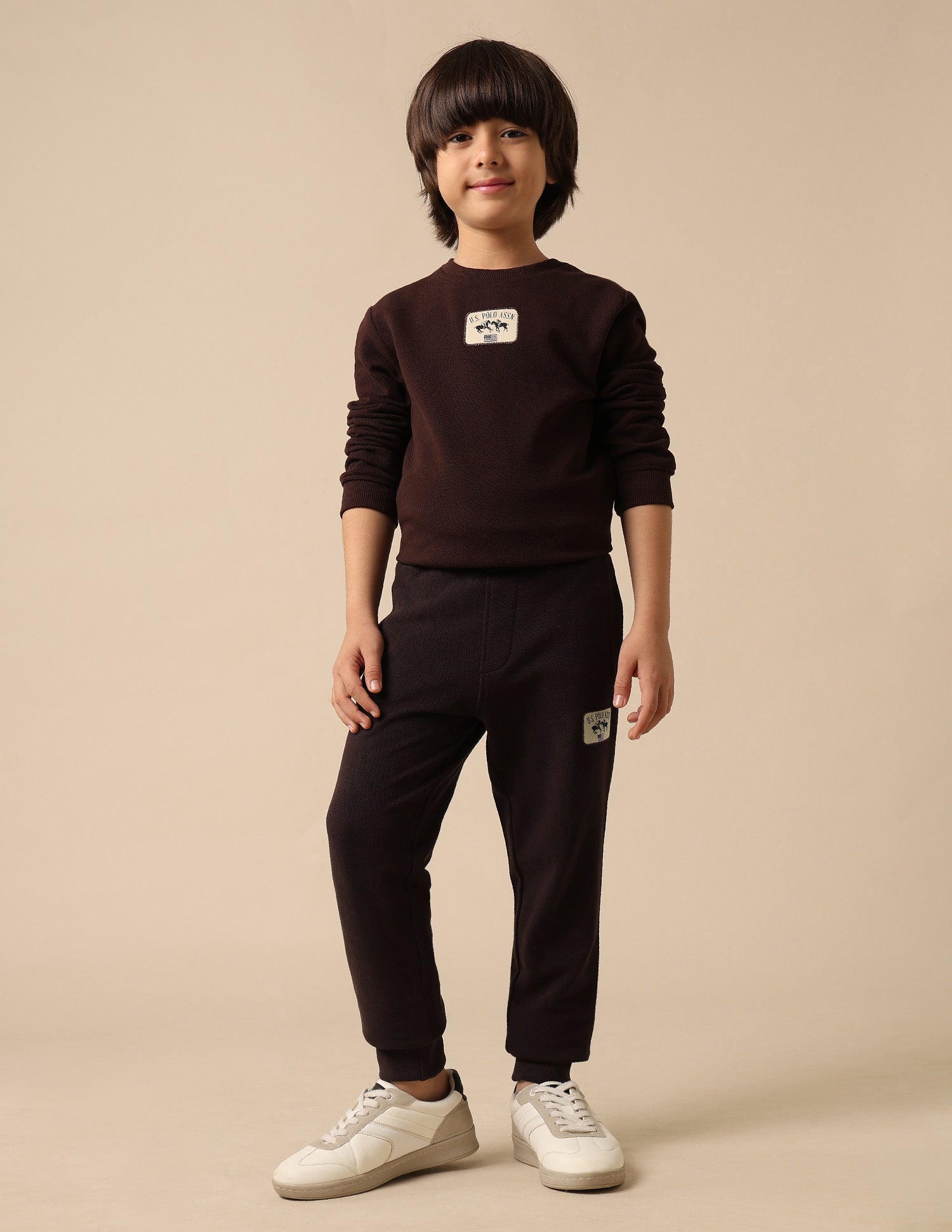 Textured Regular Fit Joggers Dark Brown - U.S. POLO ASSN. | Large