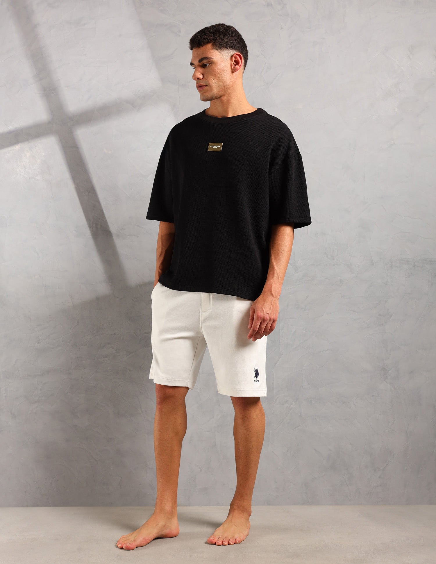 Oversized Fit Cotton PE001 Lounge T-Shirt - Pack Of 1 Black - U.S. POLO ASSN. | Large